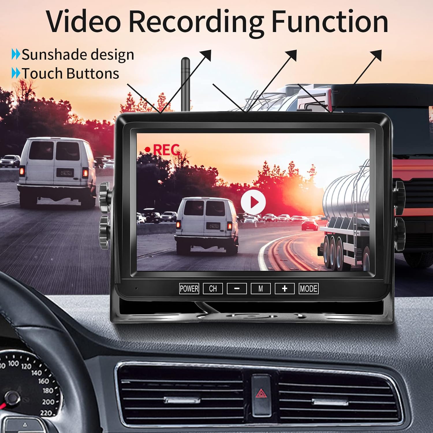 Telecamera Posteriore Wireless con DVR Monitor LCD 7" - immagine 2