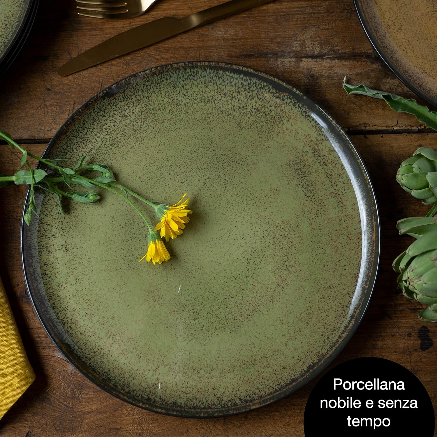 Moritz & Moritz VIDA Set 6 Piatti da Cena Giallo-Verde-Rosa - immagine 4