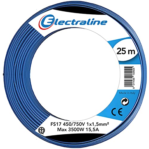 Electraline Cavo Unipolare FS17 1 x 1.5 mm², Blu (25 m)