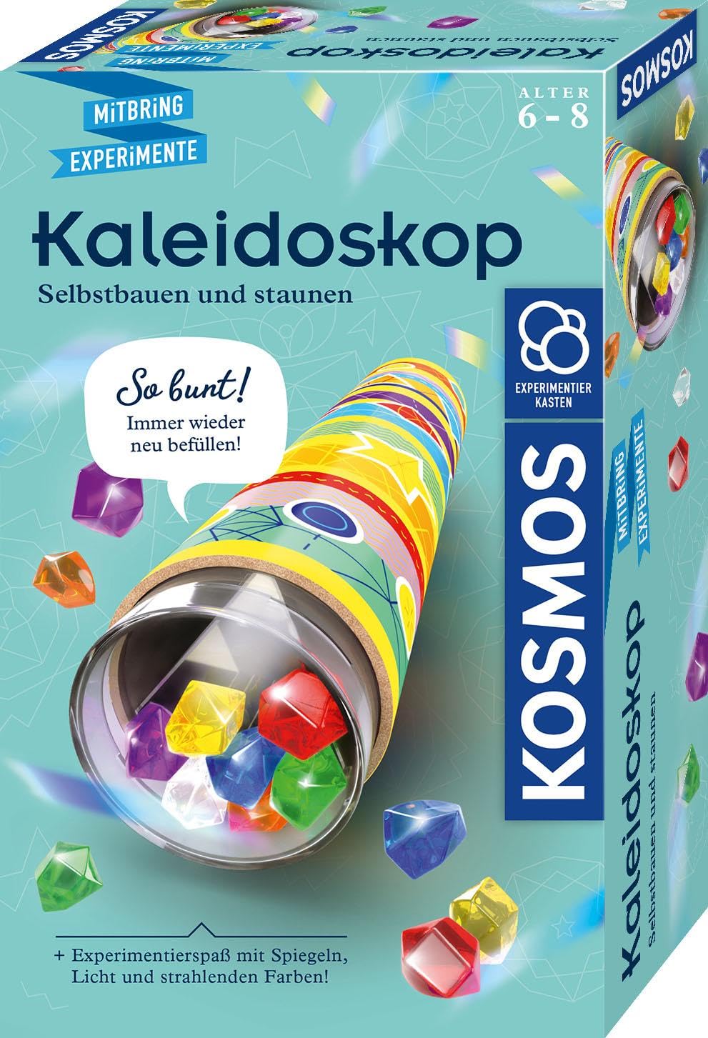 Kosmos 657987 Caleidoscopio, Auto-Costruzione e stupita, Kit di sperimentazione e Fai da Te con specchi, Colori Chiari e Brillanti, riempibile, esperimento di mitbring all'ottica, per Bambini dai 6
