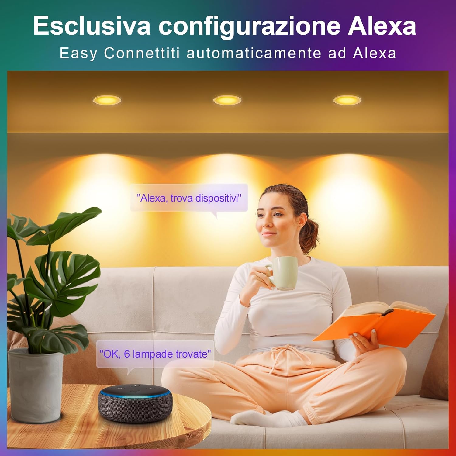 Faretti Led da Incasso Smart Bluetooth RGBWW 7W, 6 pezzi - immagine 2