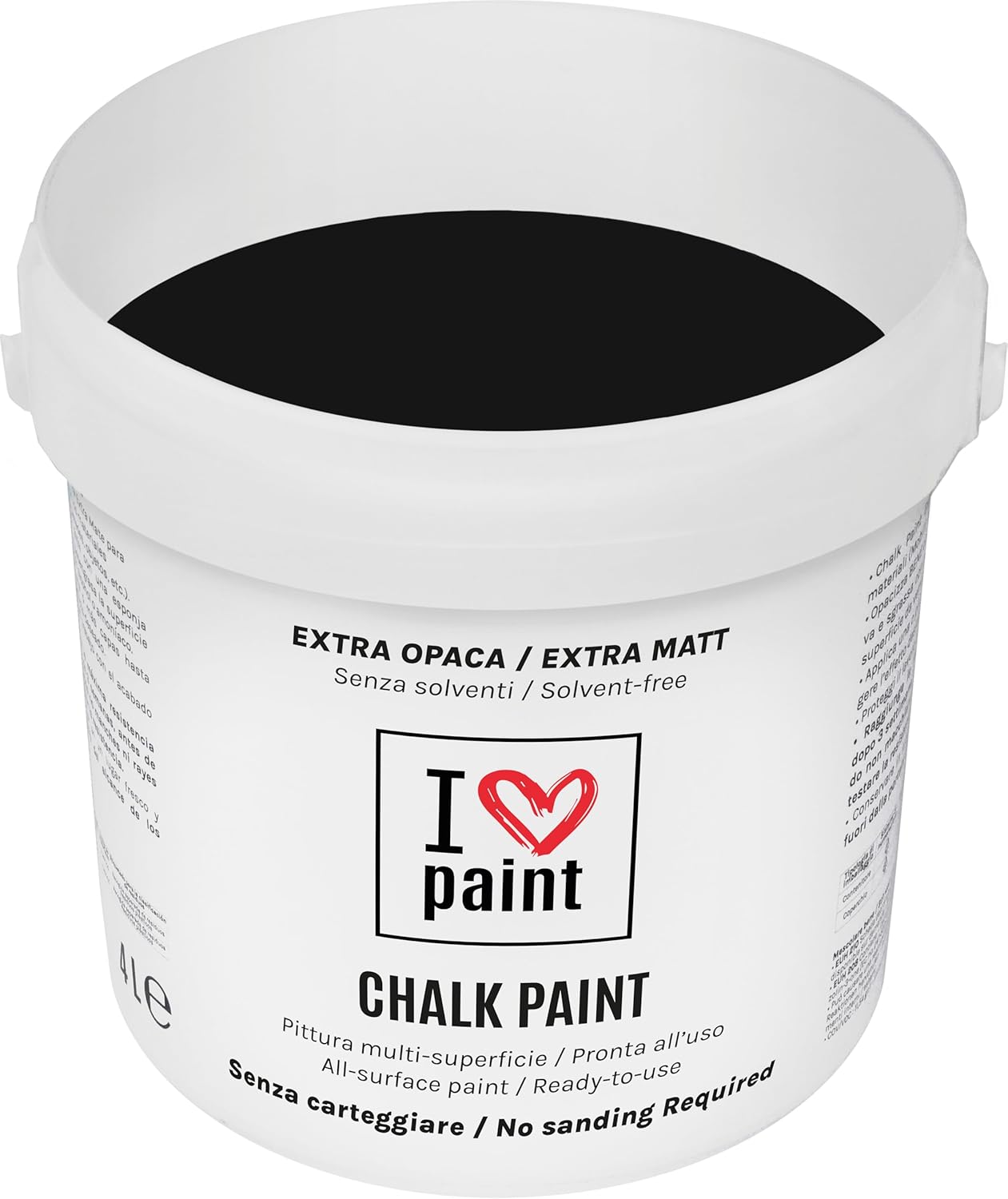 I LOVE CHALK PAINT Colore Nero 4 Litri - immagine 1