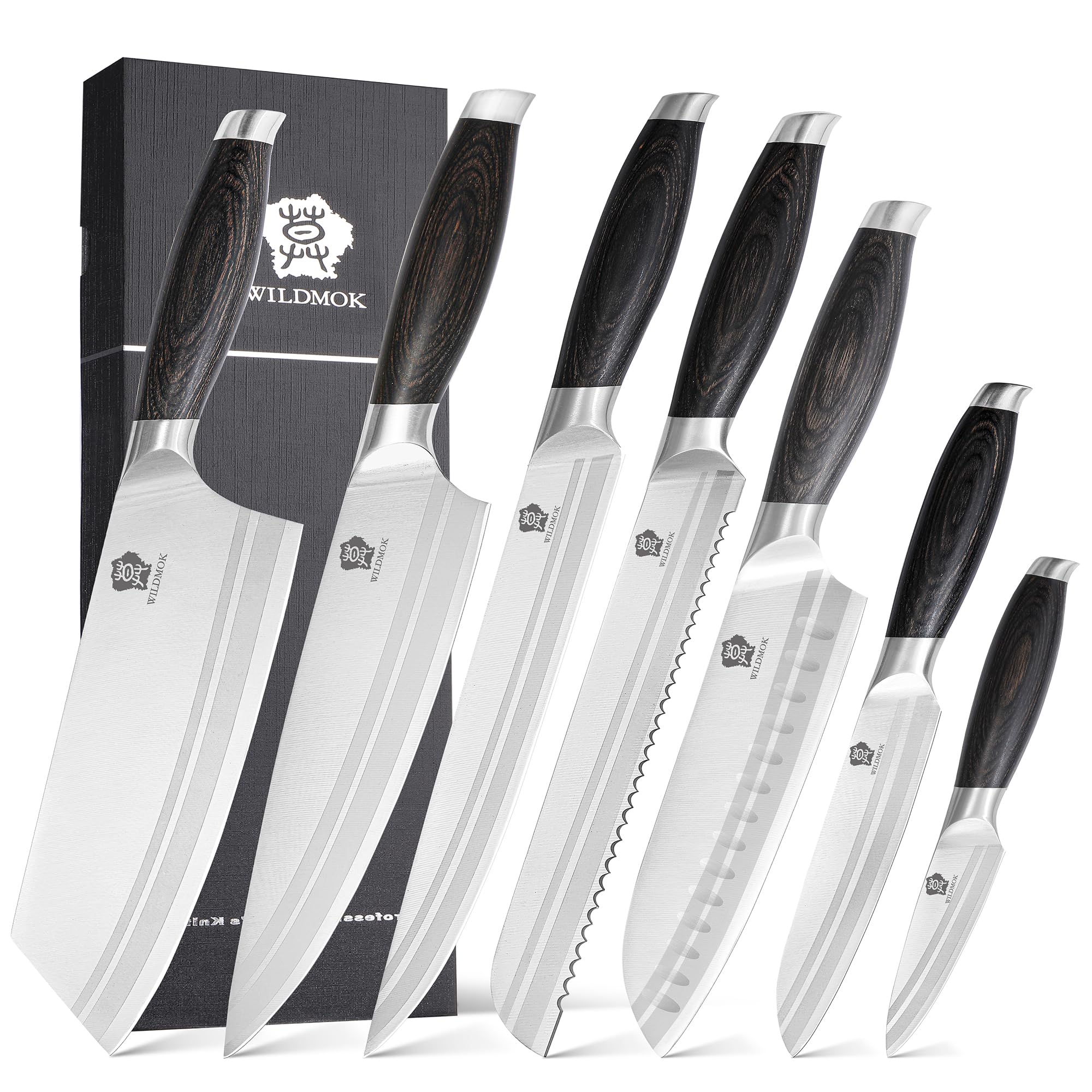 Wildmok Set Coltelli da Cucina Professionali 7 Pezzi