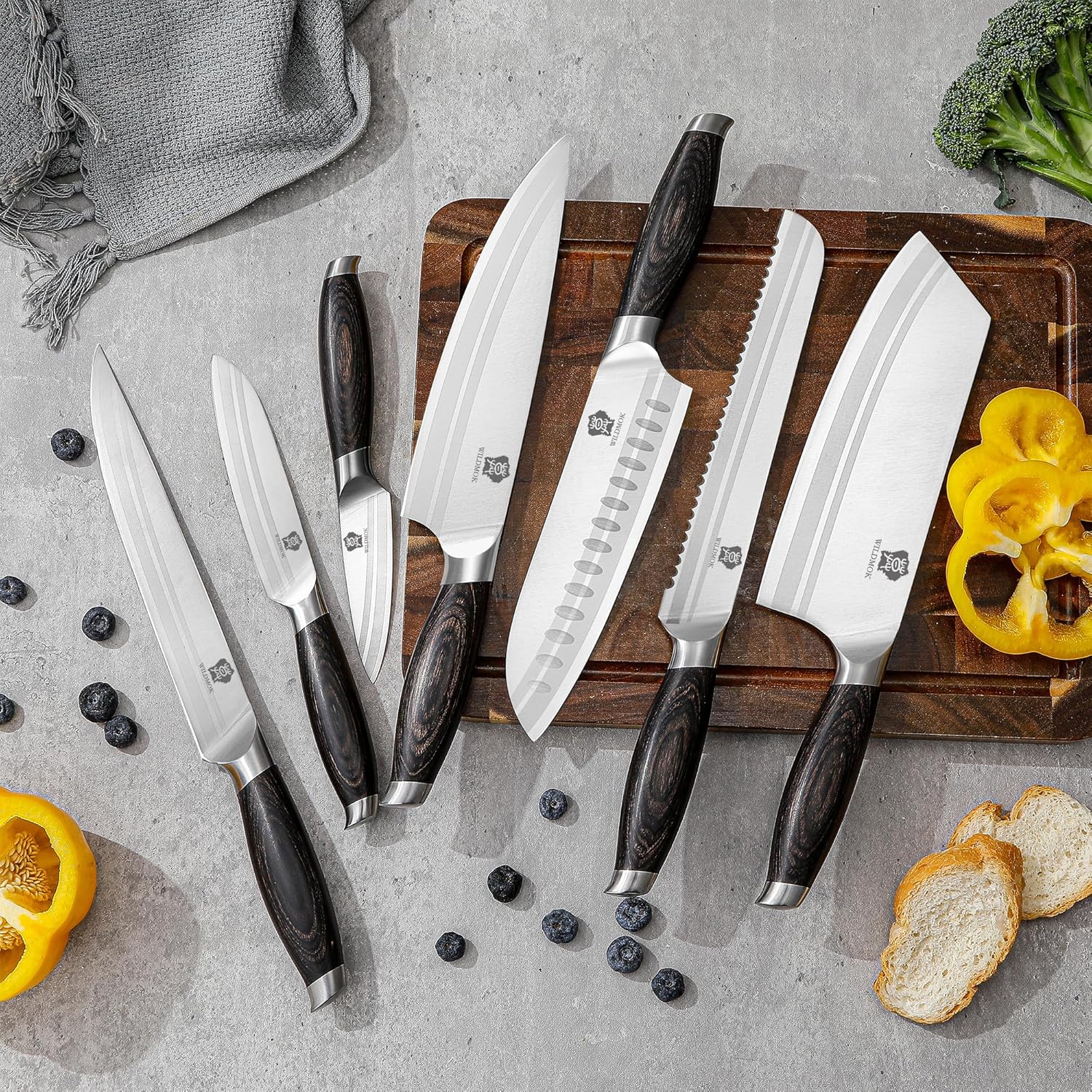 Wildmok Set Coltelli da Cucina Professionali 7 Pezzi - immagine 5
