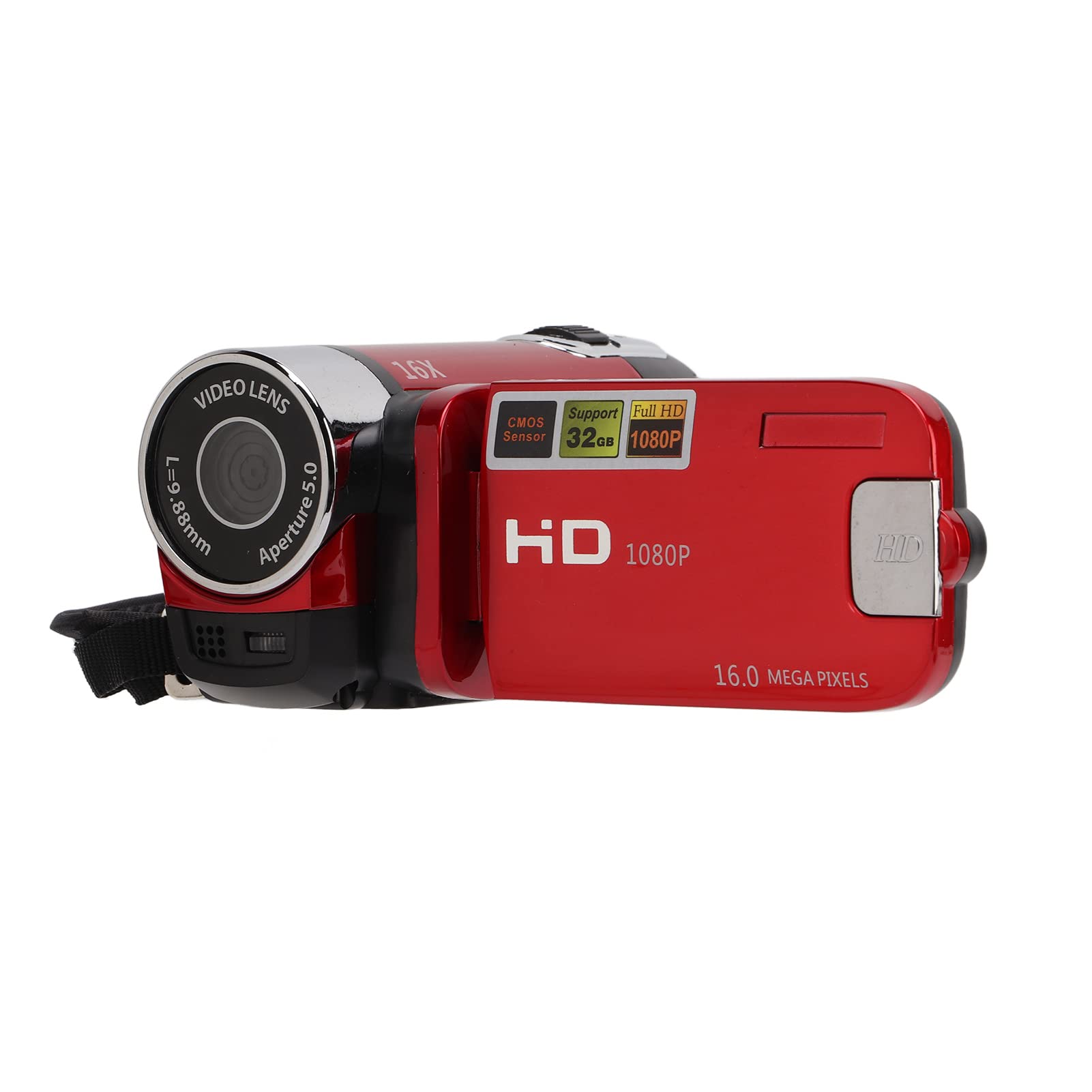 Greensen Videocamera Digitale 4K 48MP 16X Zoom, Rosso