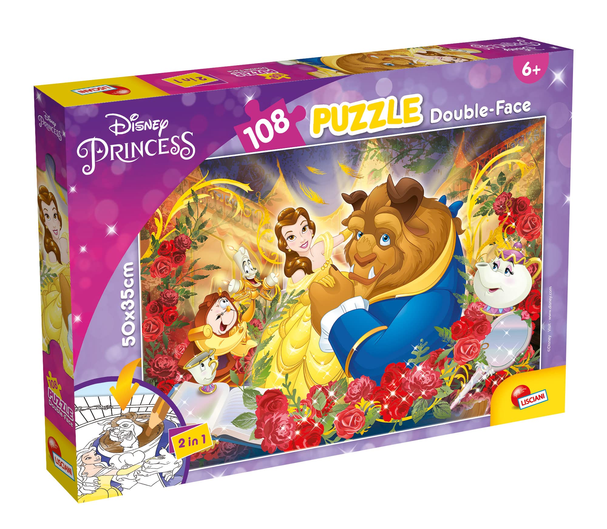 Liscianigiochi - Disney Puzzle DF Plus 108 La Bella E La Bestia, Colore ...