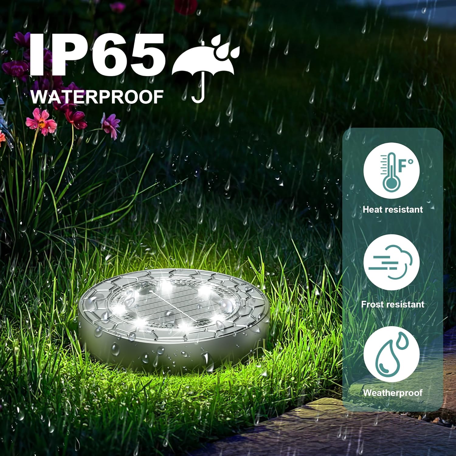 Fiflying Luci Solari da Giardino 8 LED, 6 pezzi - immagine 2