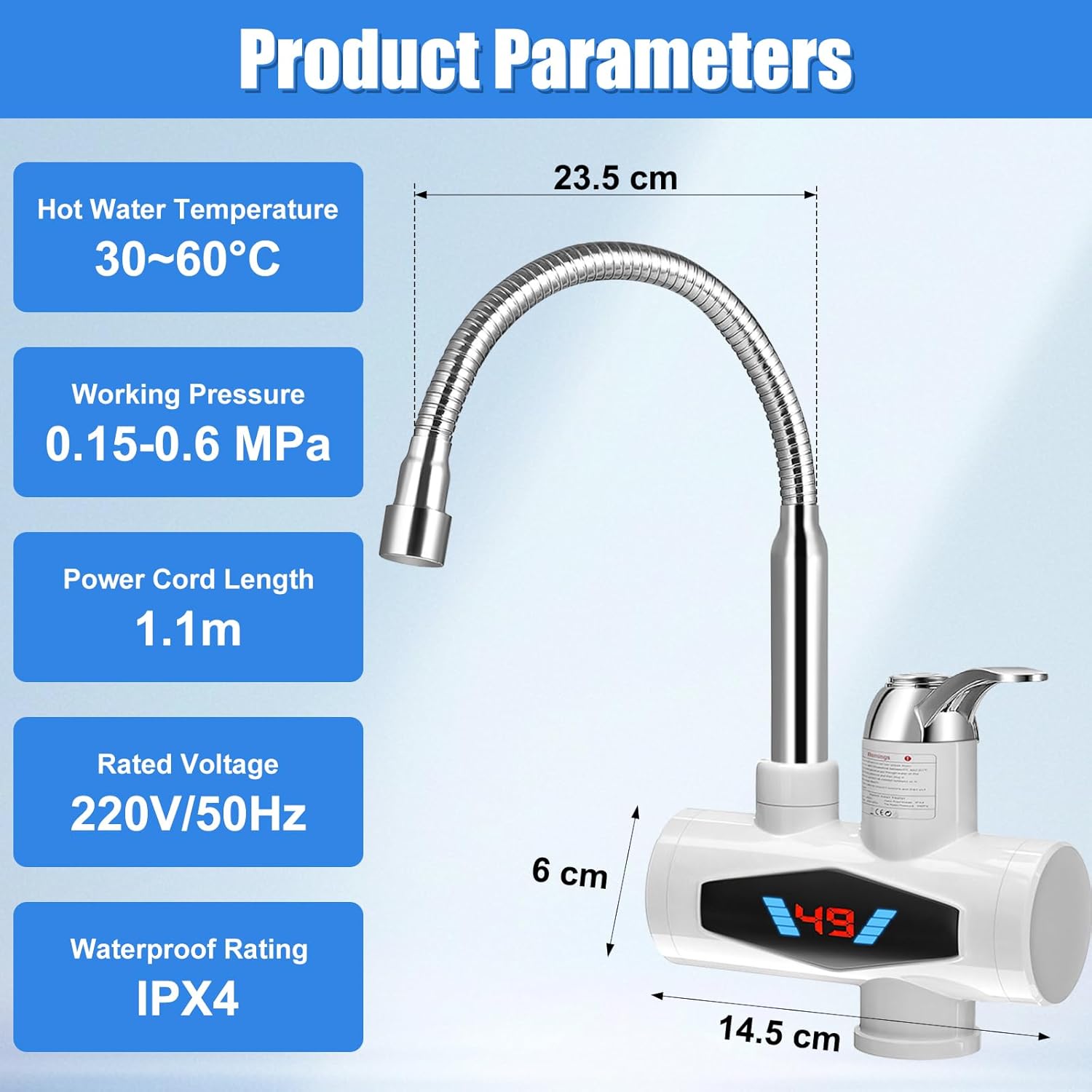 Comeder Rubinetto Miscelatore Elettrico con Display LCD - immagine 8