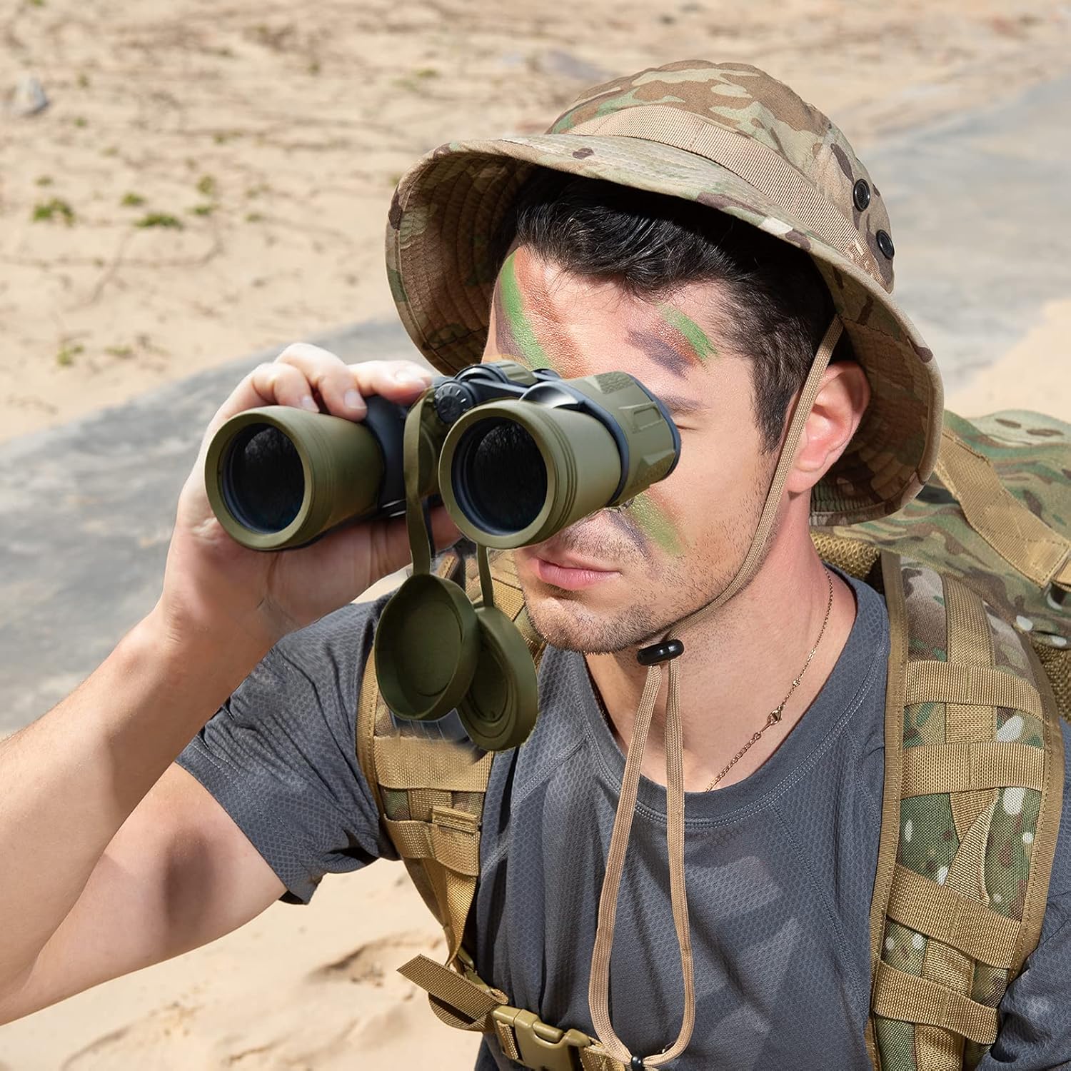 Binocolo Tattico Compatto con Visione Notturna, Argilla - immagine 6