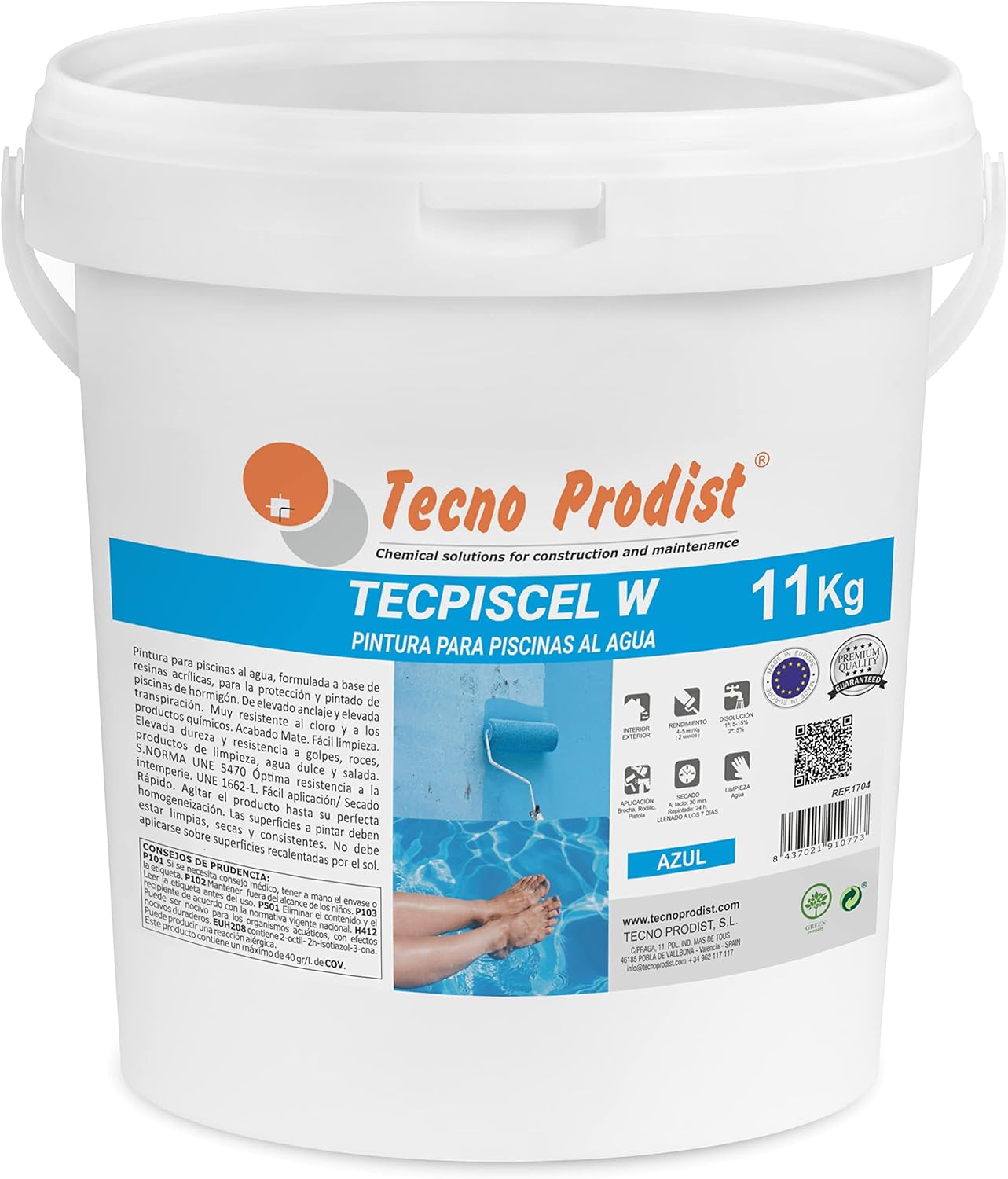 Tecno Prodist TECPISCEL W - Vernice Per Piscine Blu 11 Kg - immagine 1