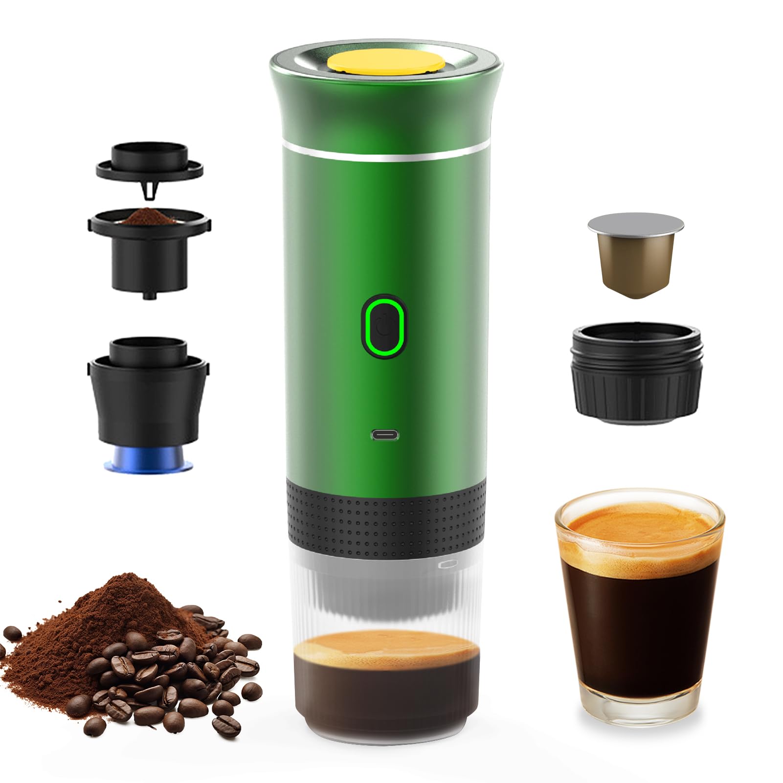 Irishom - Macchina Caffè Elettrica Portatile 3 in 1