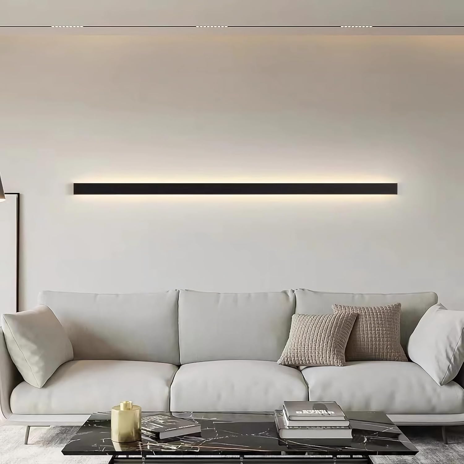 Hmakgg Lampada da Parete LED Interni 100cm, Nera - immagine 2