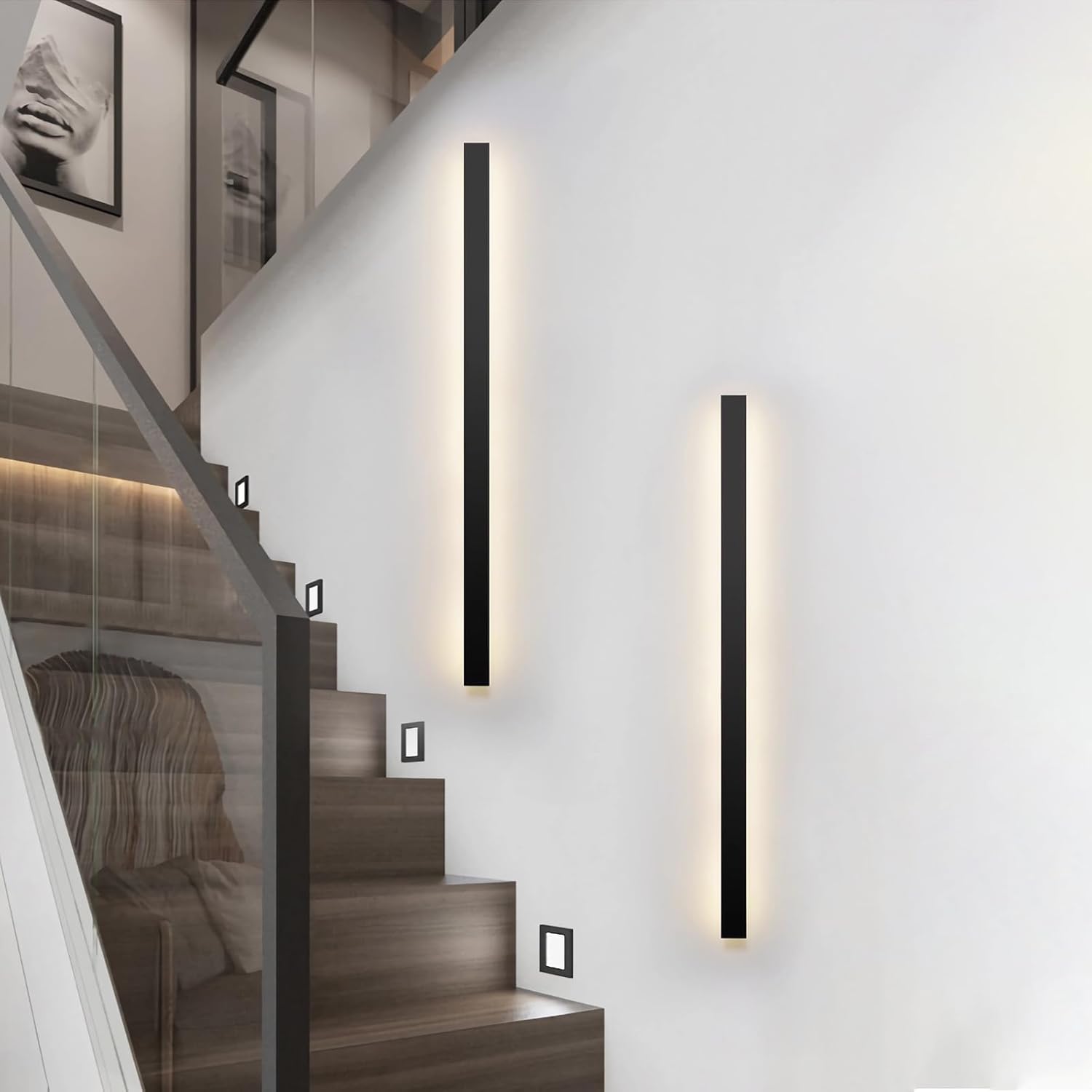 Hmakgg Lampada da Parete LED Interni 100cm, Nera - immagine 9