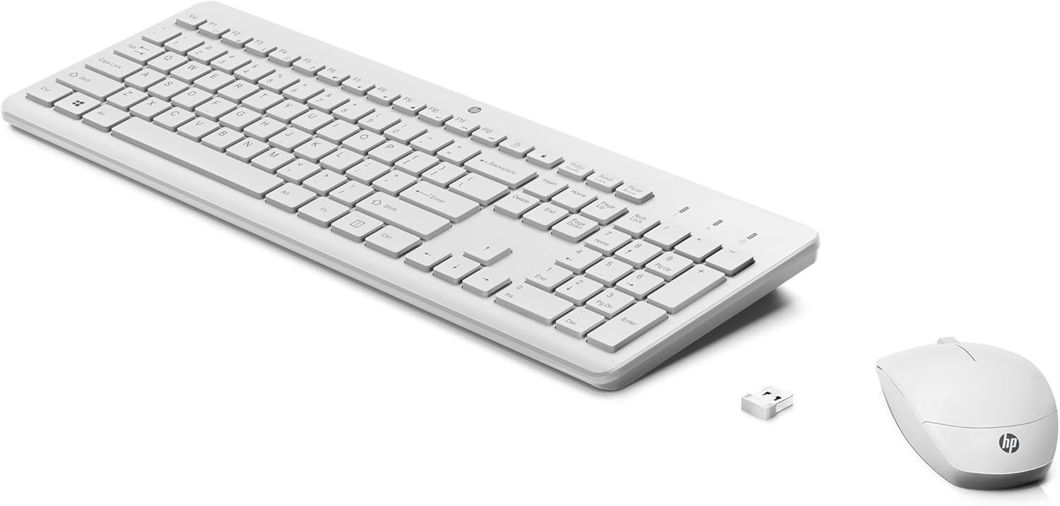 Hp 230 Combo Tastiera e Mouse Wireless, Bianca - immagine 3