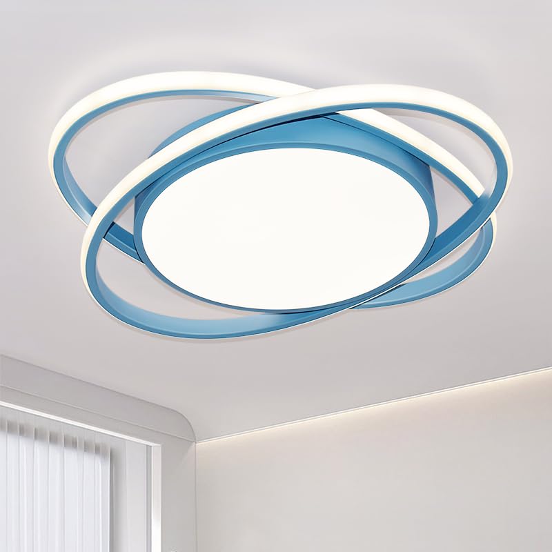 Jdong Lampada da Soffitto LED 54W per Camera Bambini, Blu