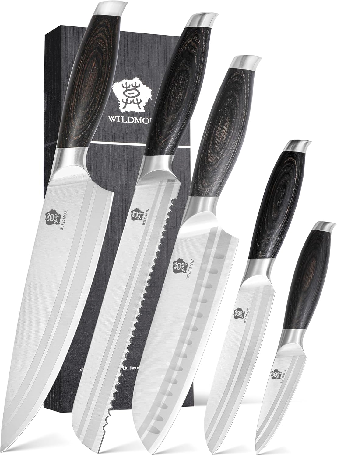 Wildmok Set di Coltelli da Cucina Professionali 5 Pezzi