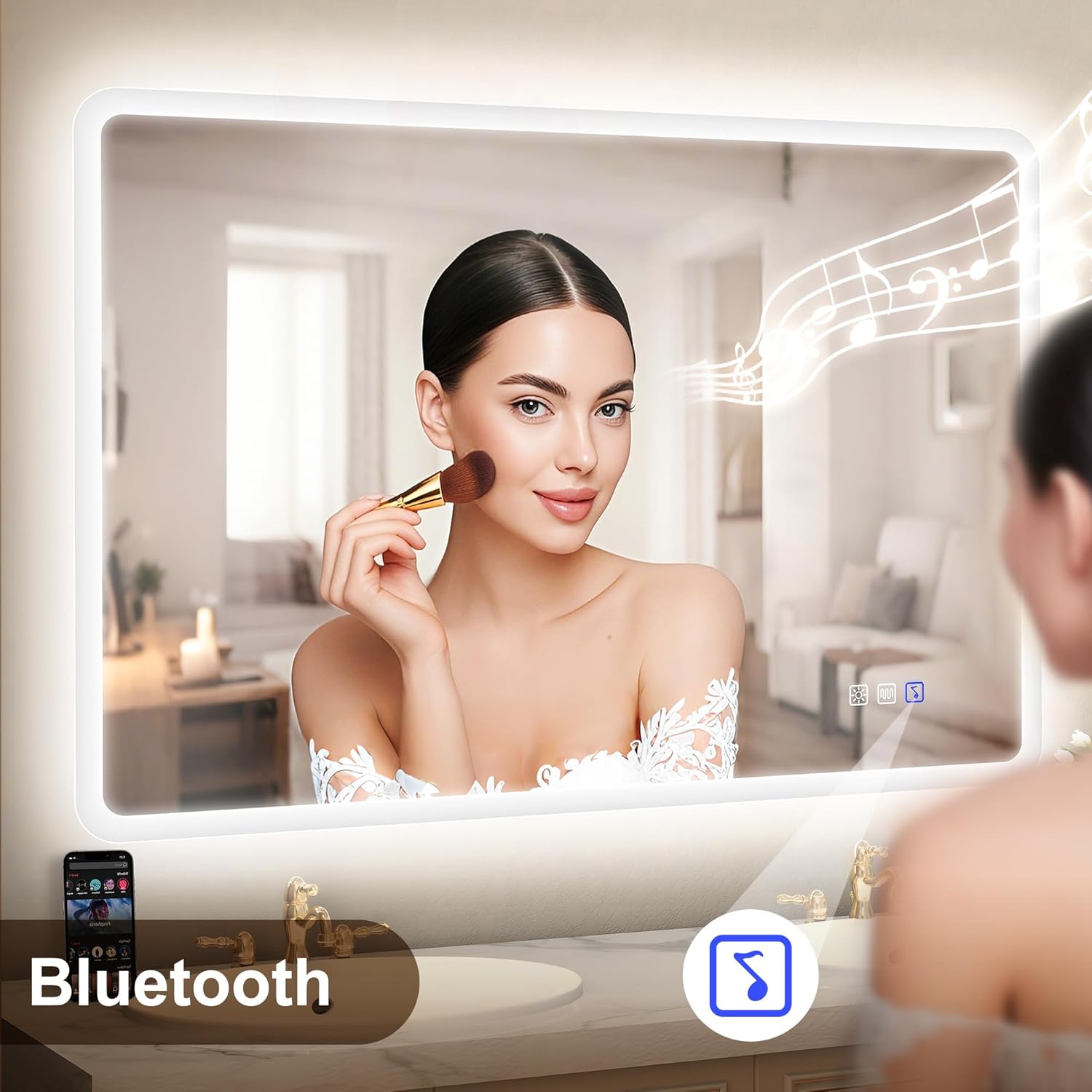 Starlead Specchio Bagno LED con Luce e Bluetooth 60x80cm - immagine 2