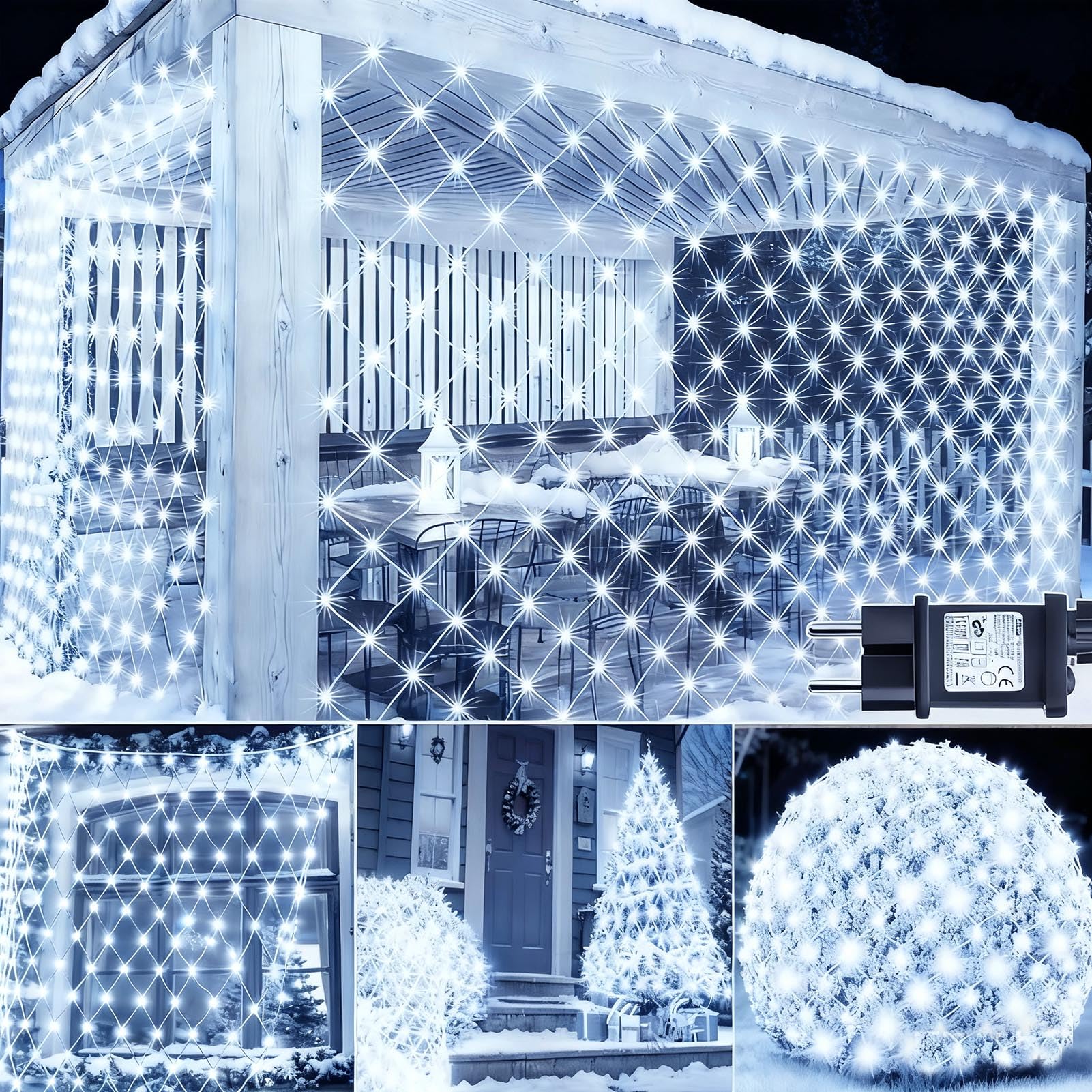 Rete Luminosa Natale Esterno 3x2M 200 LED, Bianco Freddo