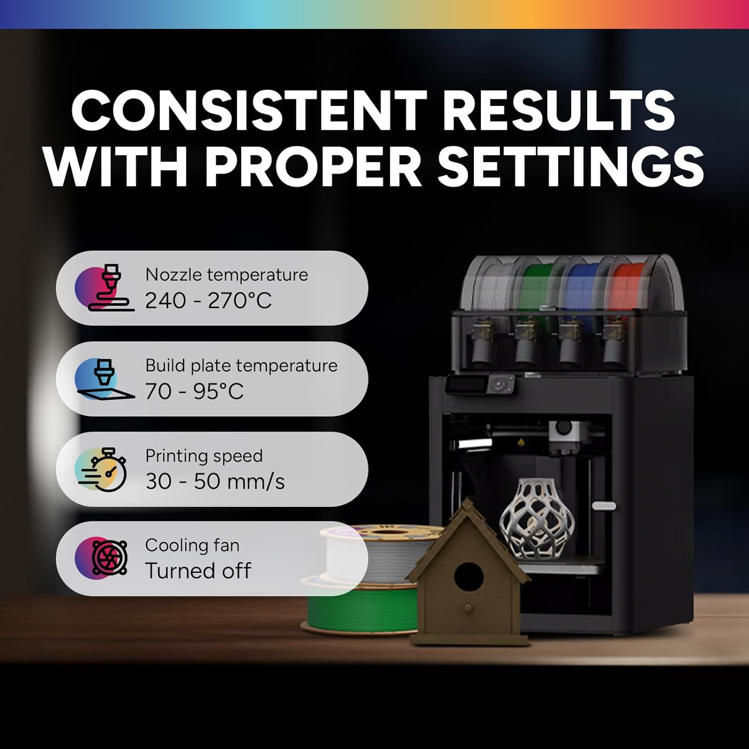 Overture ASA Filamento Premium 1.75mm 1kg, Diamond Blu - immagine 7