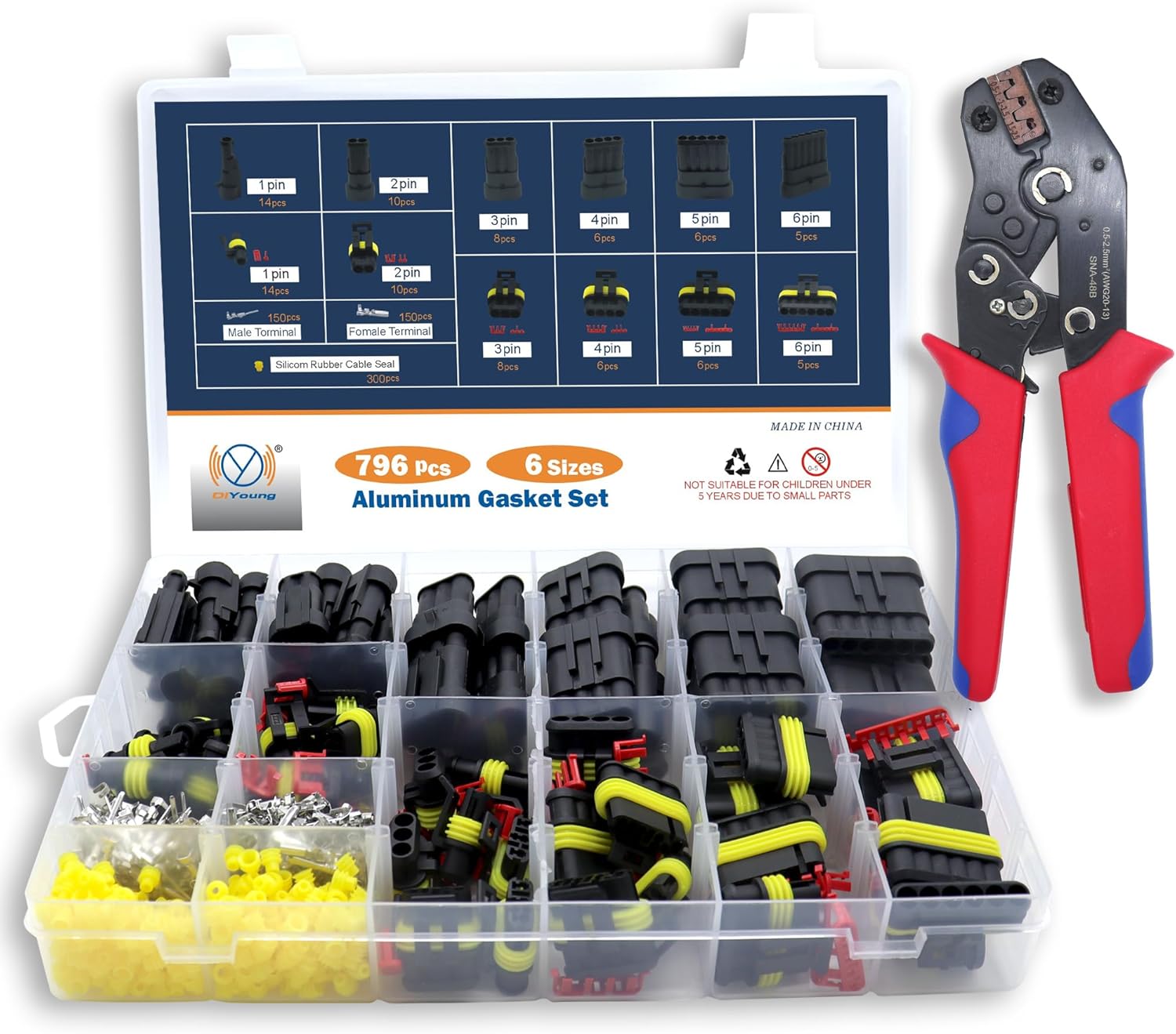 DIYoung 796 PZ Connettore Elettrico Impermeabile 1-6 Pin - immagine 1