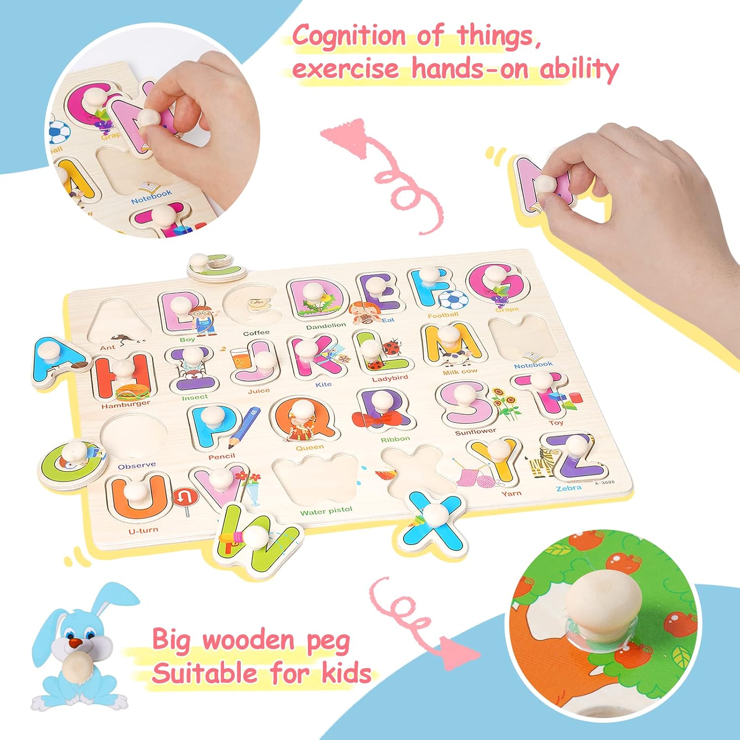 6 Puzzle in Legno Montessori per Bambini 1-4 Anni - immagine 3