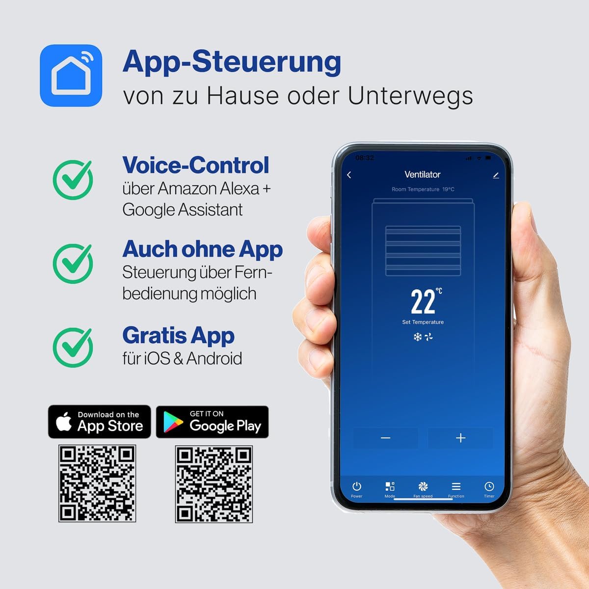 ProfiCare® Ventilatore a Torre 120cm con App - immagine 2