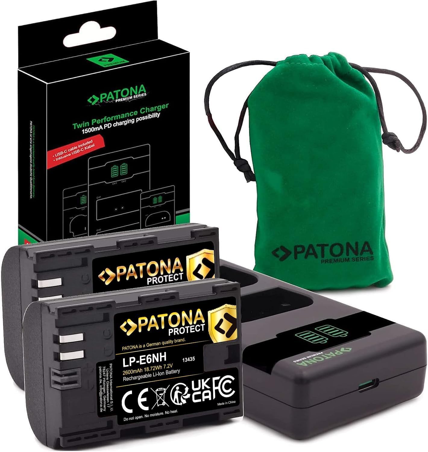 Patona V1 Protect - 2 Batterie LP-E6NH 2400 mAh