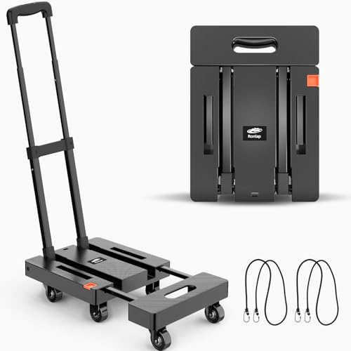 Ronlap Carrello Pieghevole 225KG con 6 Ruote, Nero