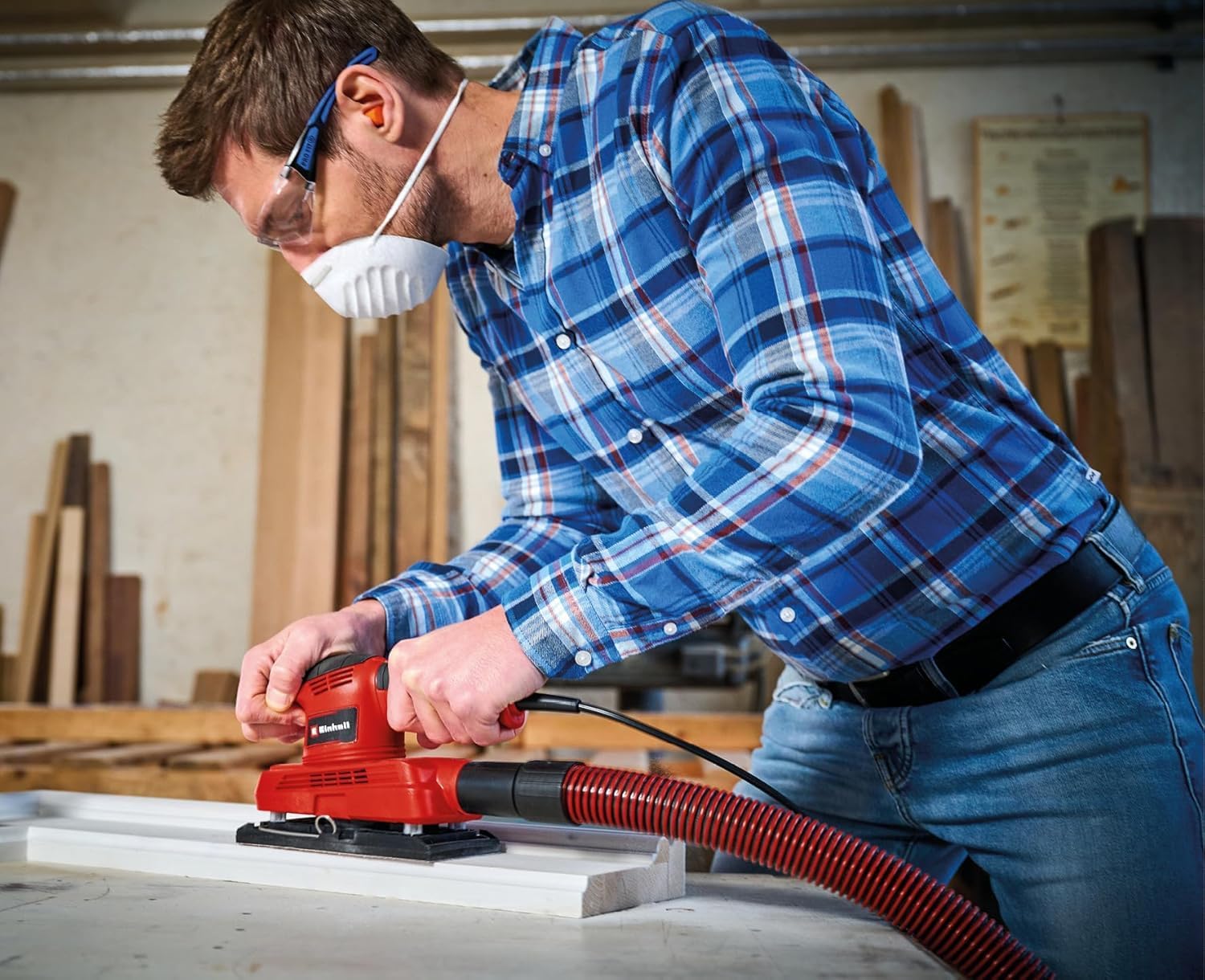 Einhell 4460640 Levigatrice Orbitale 230V, Rosso - immagine 2