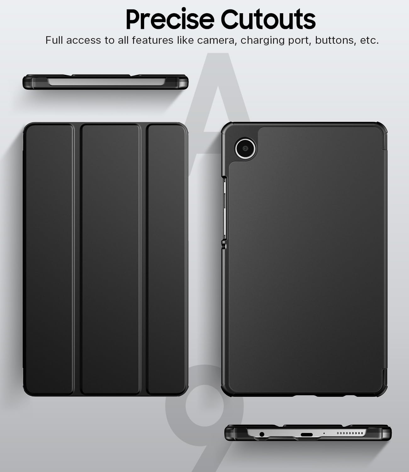 Timovo Custodia per Samsung Galaxy Tab A9 8.7" 2023, Nero - immagine 6