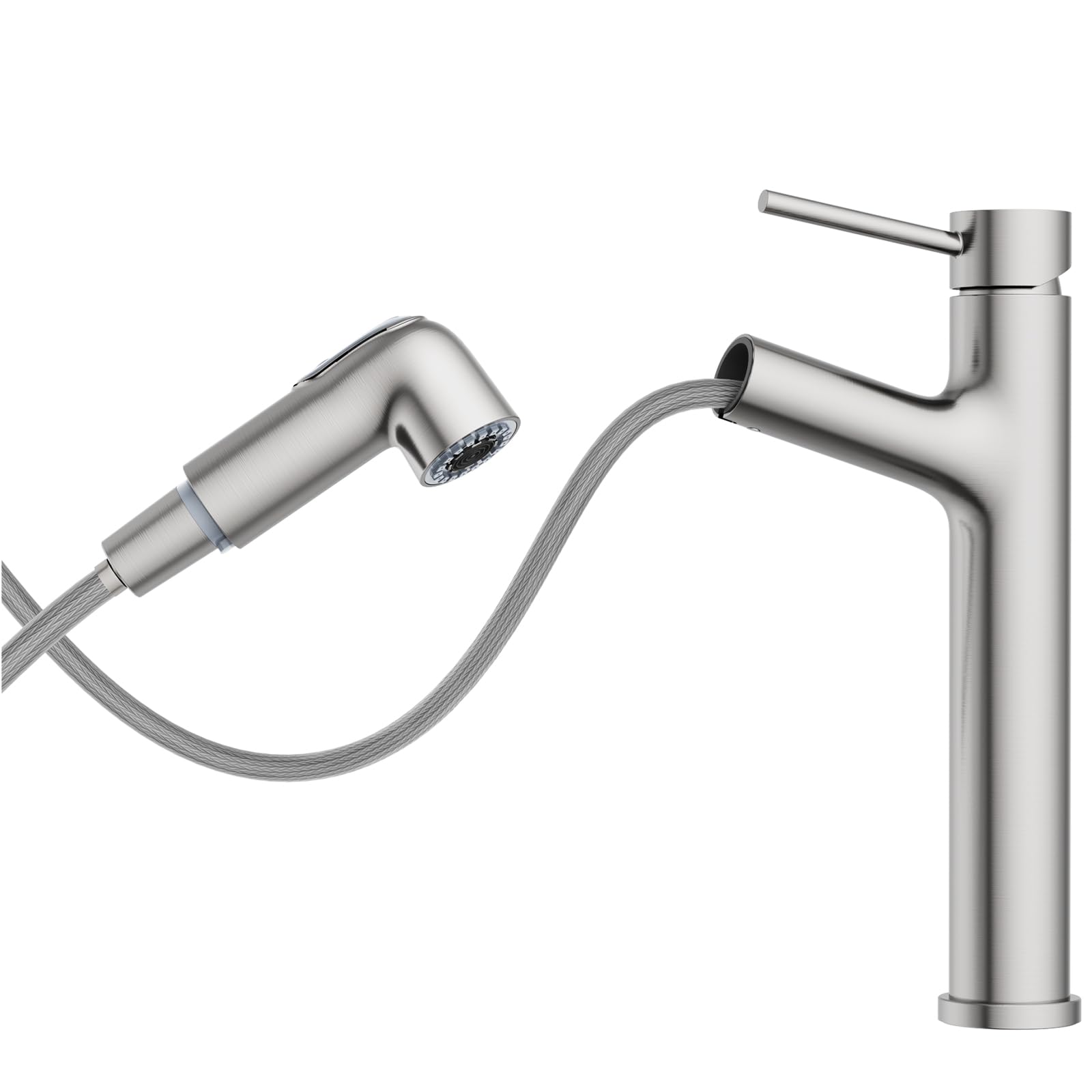 Hurran Rubinetto Bagno Lavabo Miscelatore Alto Estraibile