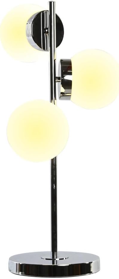 LAMPARA SOBREMESA CRISTAL METAL 26X26X59 3 BOLAS - immagine 1