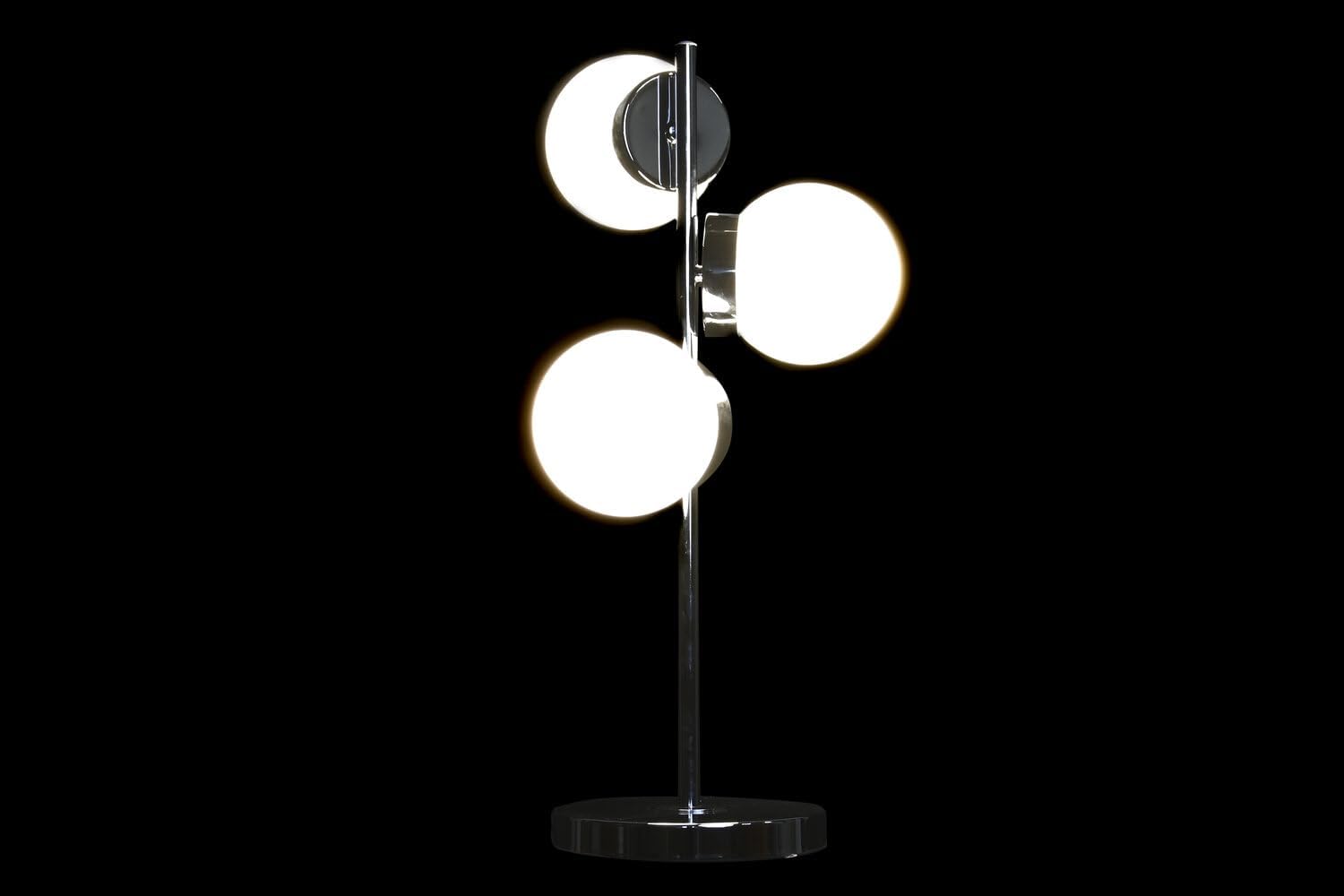 LAMPARA SOBREMESA CRISTAL METAL 26X26X59 3 BOLAS - immagine 3