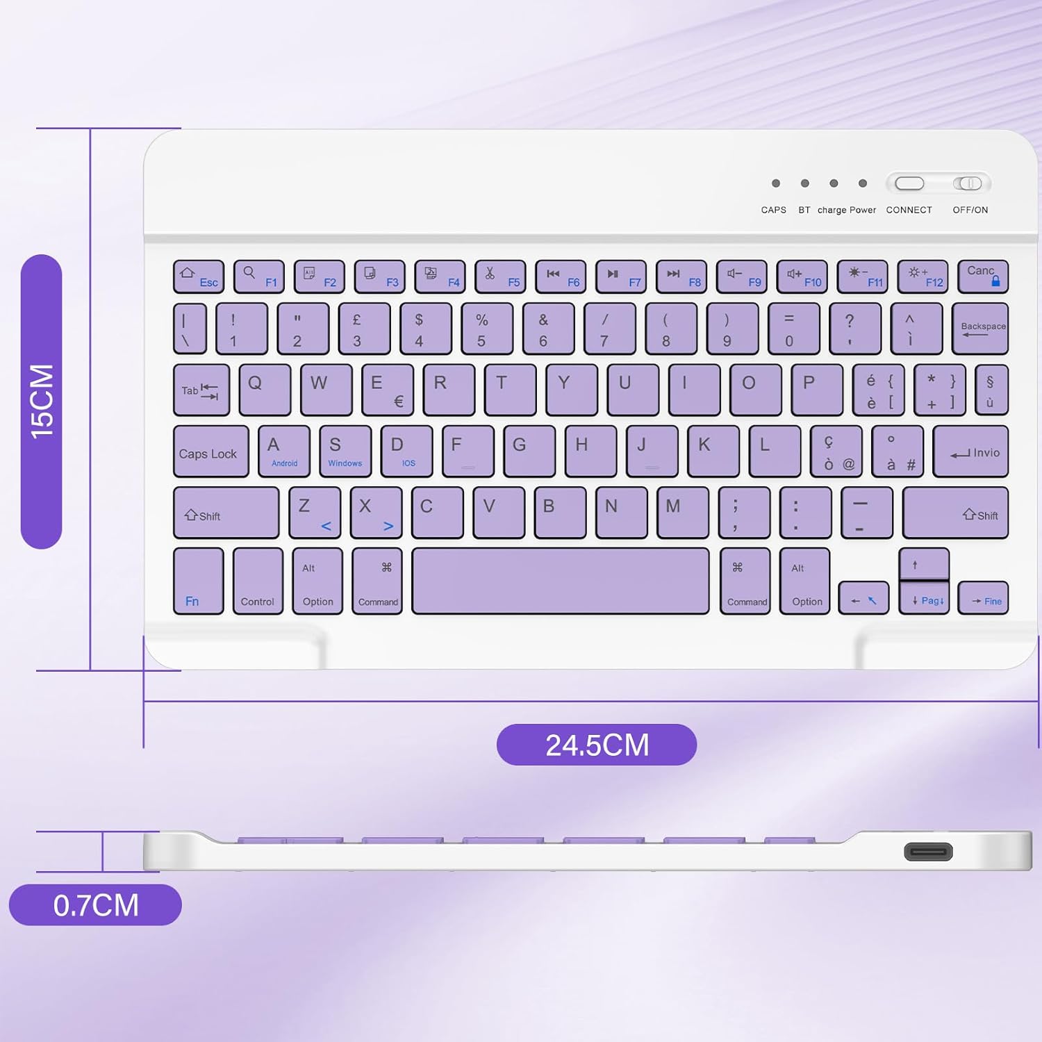 Bqss Tastiera Wireless Bluetooth Ricaricabile - immagine 7