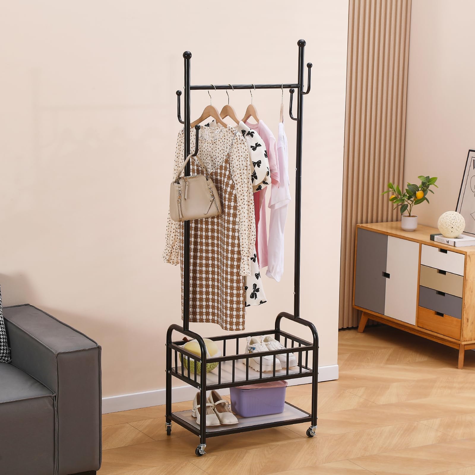 Kaihaowin Appendiabiti Pieghevole con Ruote, Nero