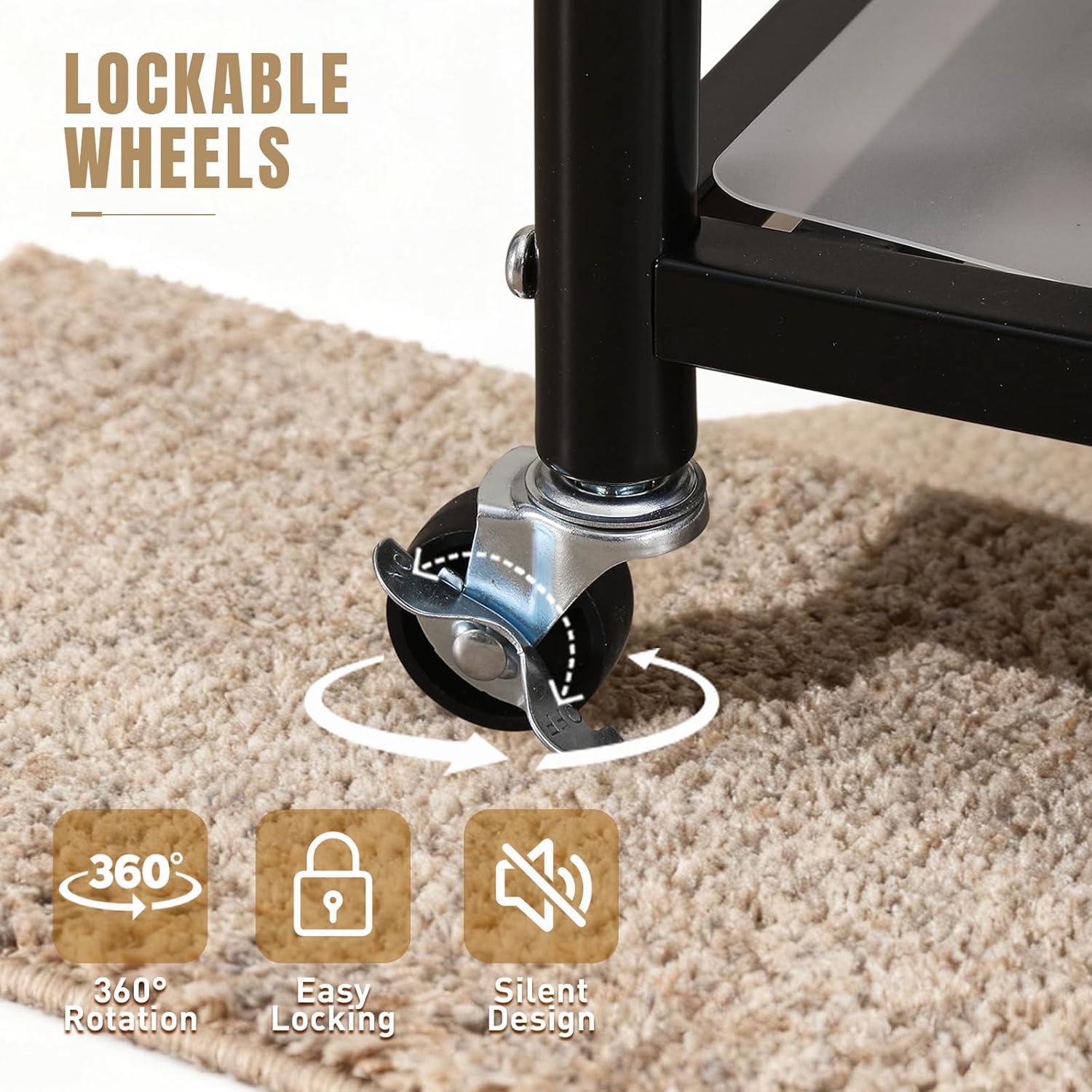 Kaihaowin Appendiabiti Pieghevole con Ruote, Nero - immagine 4