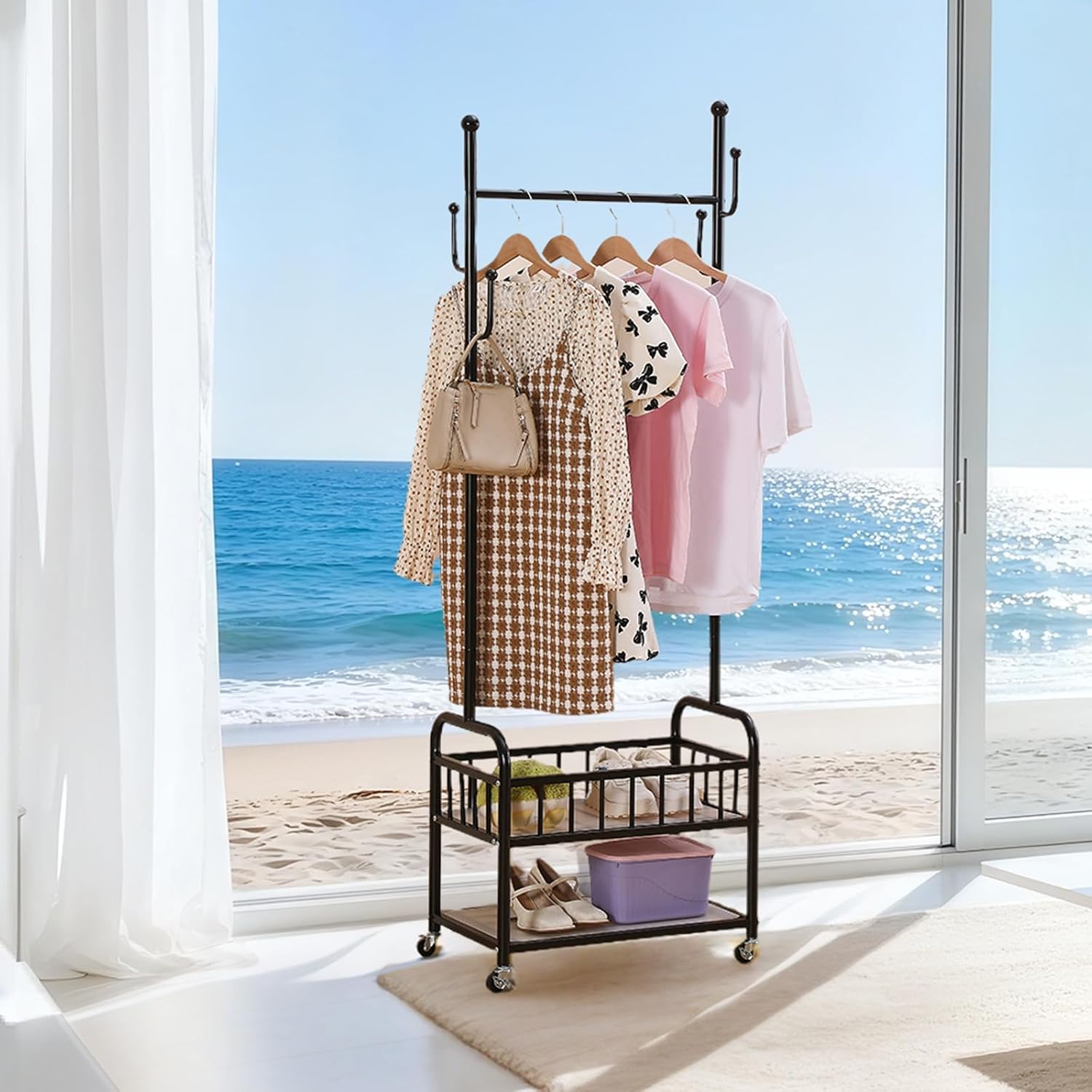 Kaihaowin Appendiabiti Pieghevole con Ruote, Nero - immagine 6