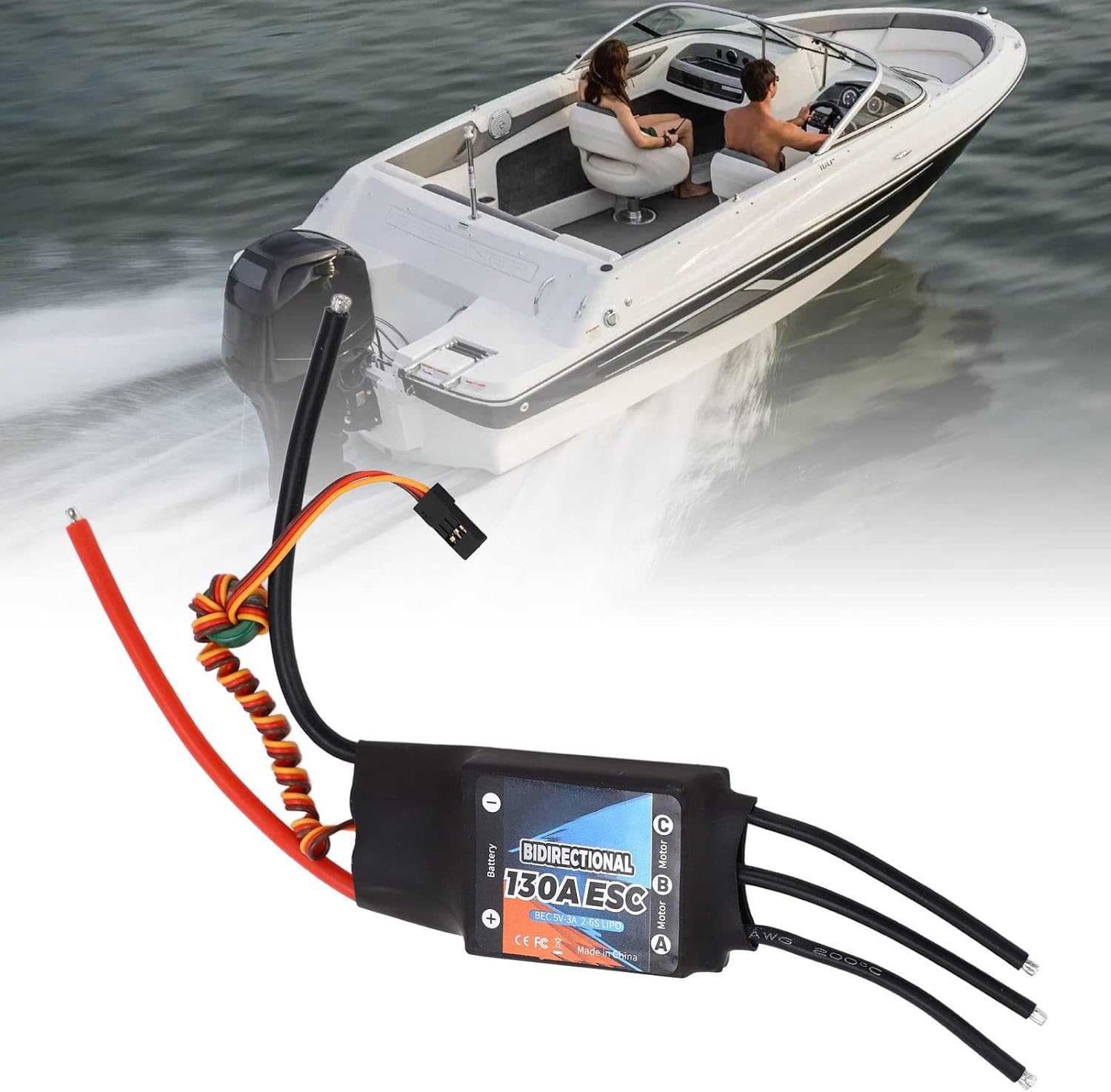 Dilwe ESC Senza Spazzole 130A per Auto/Barca RC - immagine 4