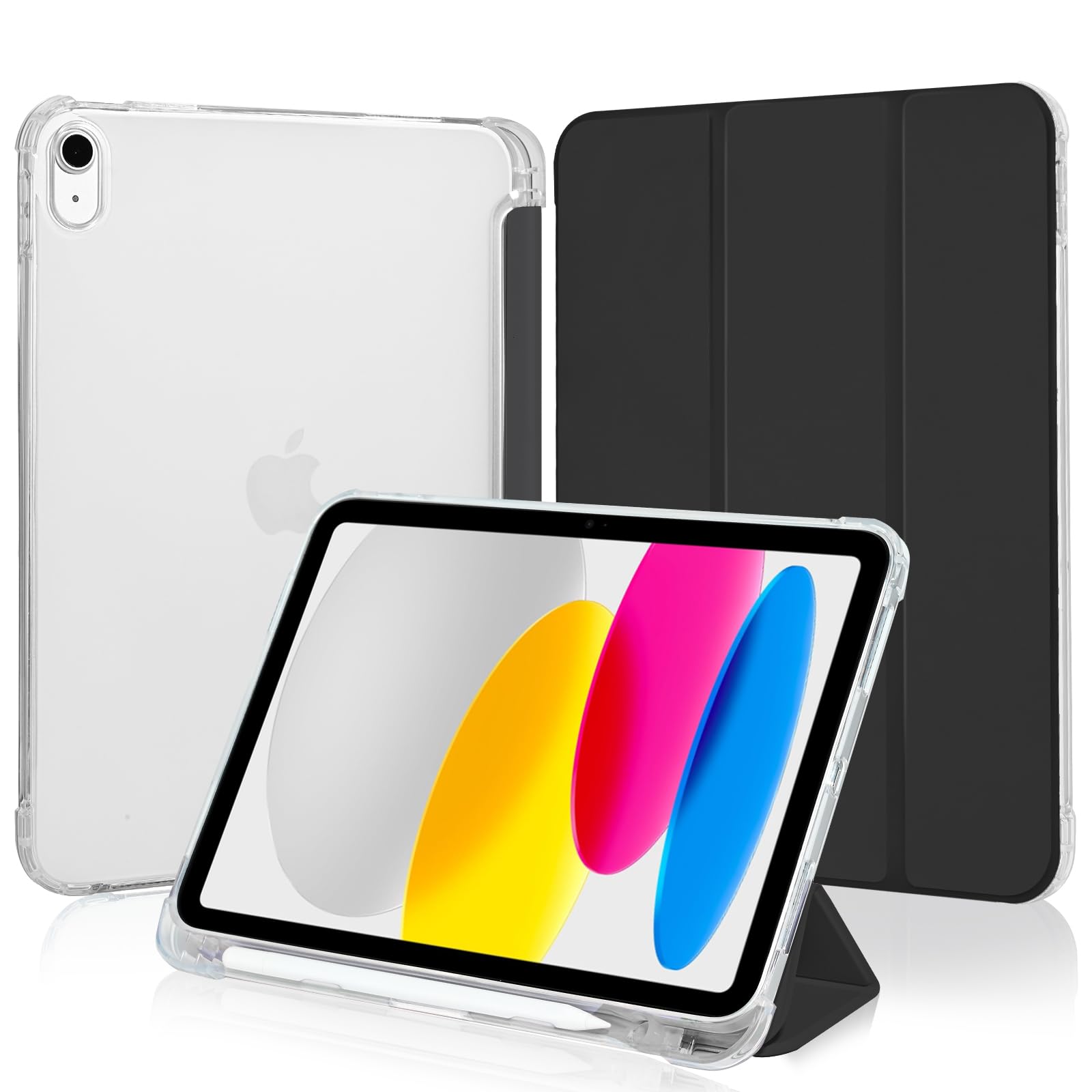 4ubonlife Cover per iPad 11ª Gen 2025 / 10ª Gen 2022, Nero