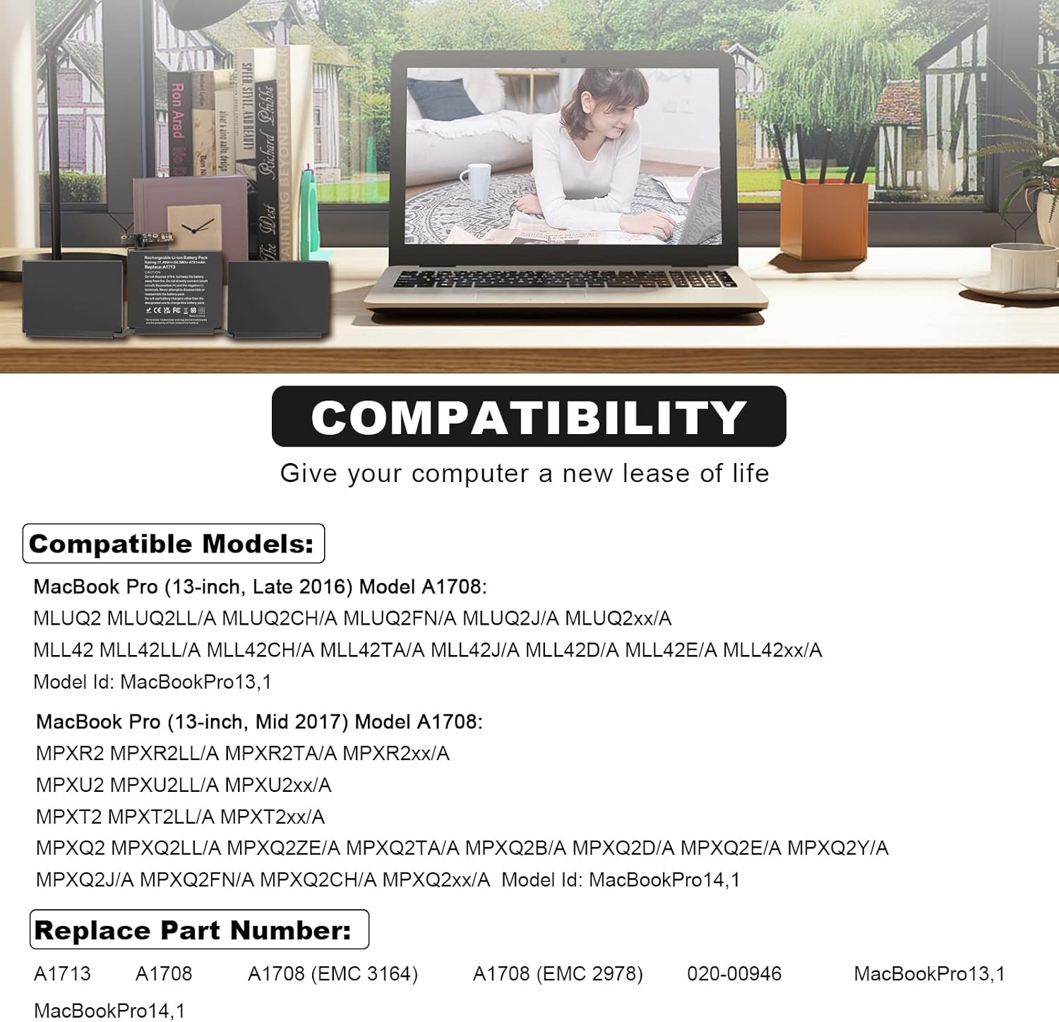 Asuncell A1713 A1708 Batteria per MacBook Pro 13'' 54.5Wh - immagine 2