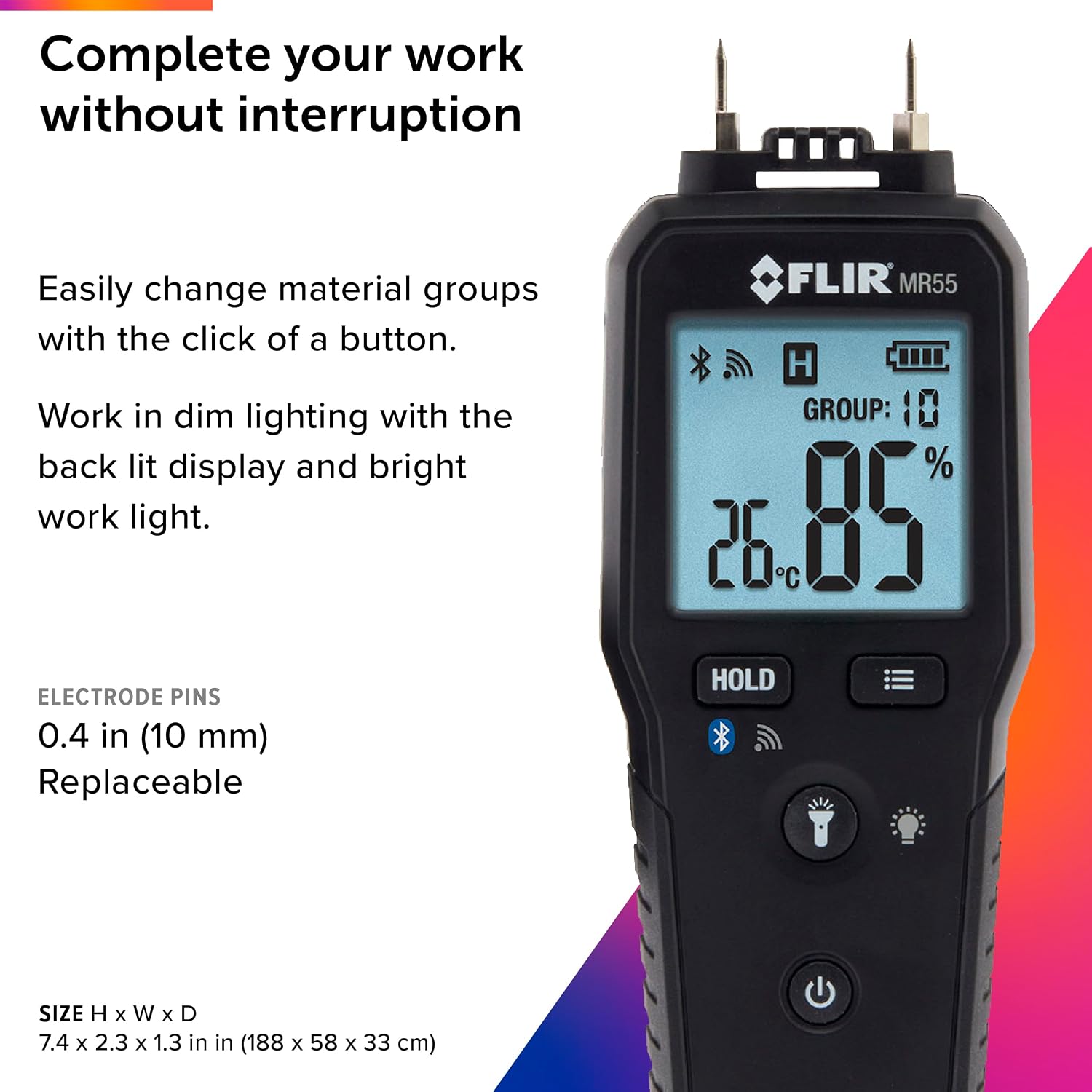 Flir MR55 Misuratore di Umidità a Perno con Bluetooth | Velz