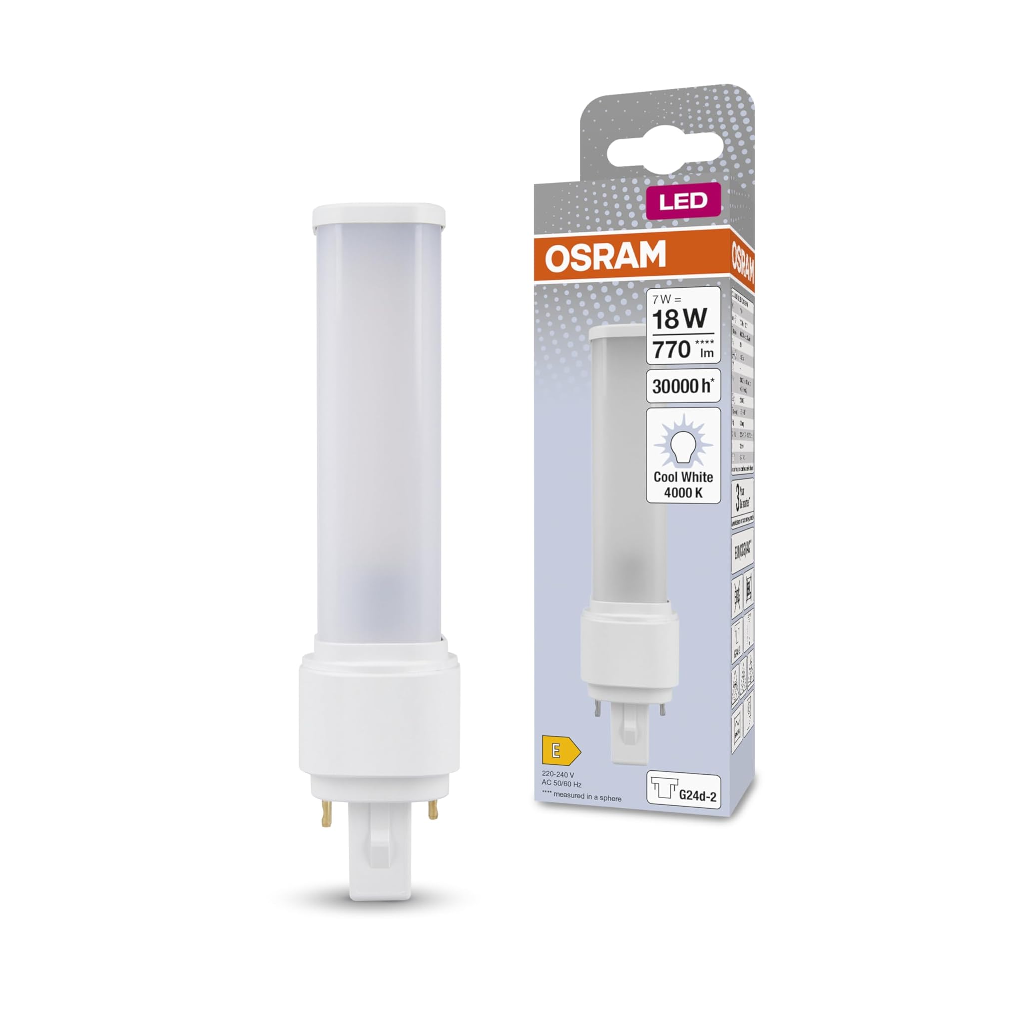 Osram Lampada DULUX D 18 LED G24D-2, 7W 770lm