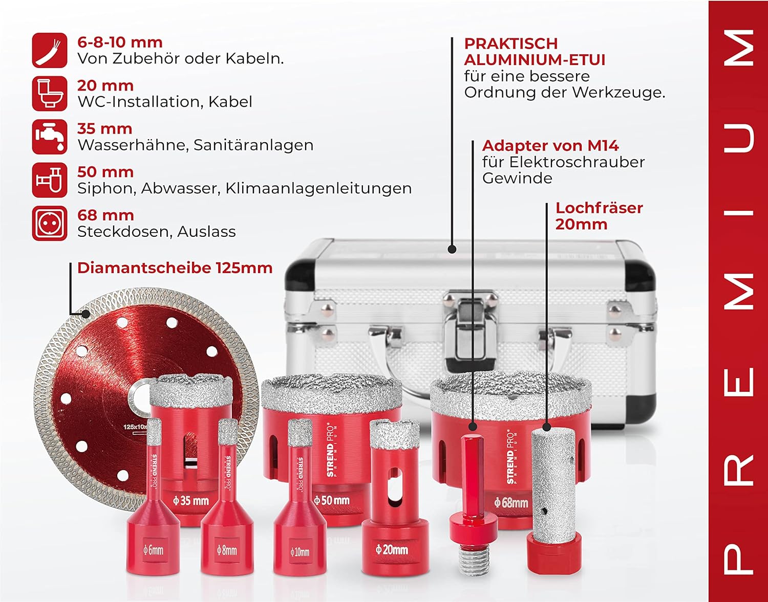 Set Punte Diamantate per Piastrelle e Gres Porcellanato - immagine 2