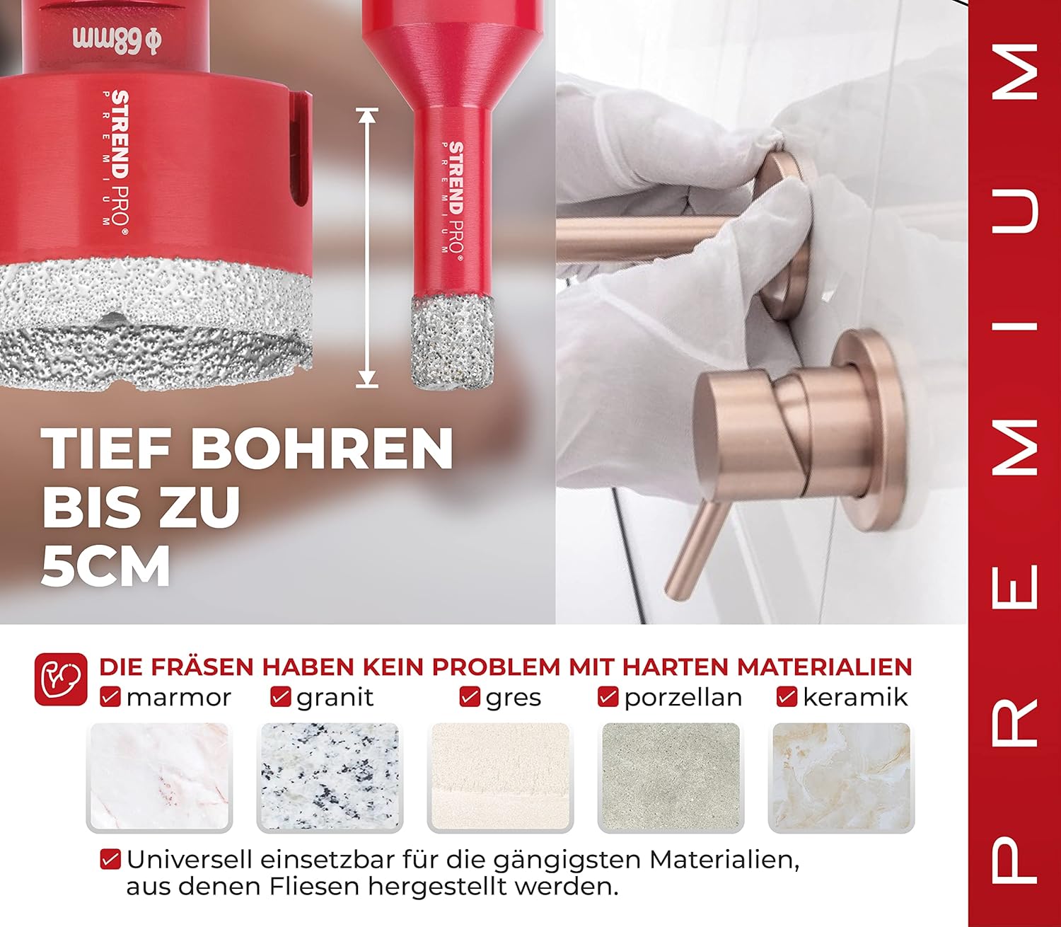 Set Punte Diamantate per Piastrelle e Gres Porcellanato - immagine 4