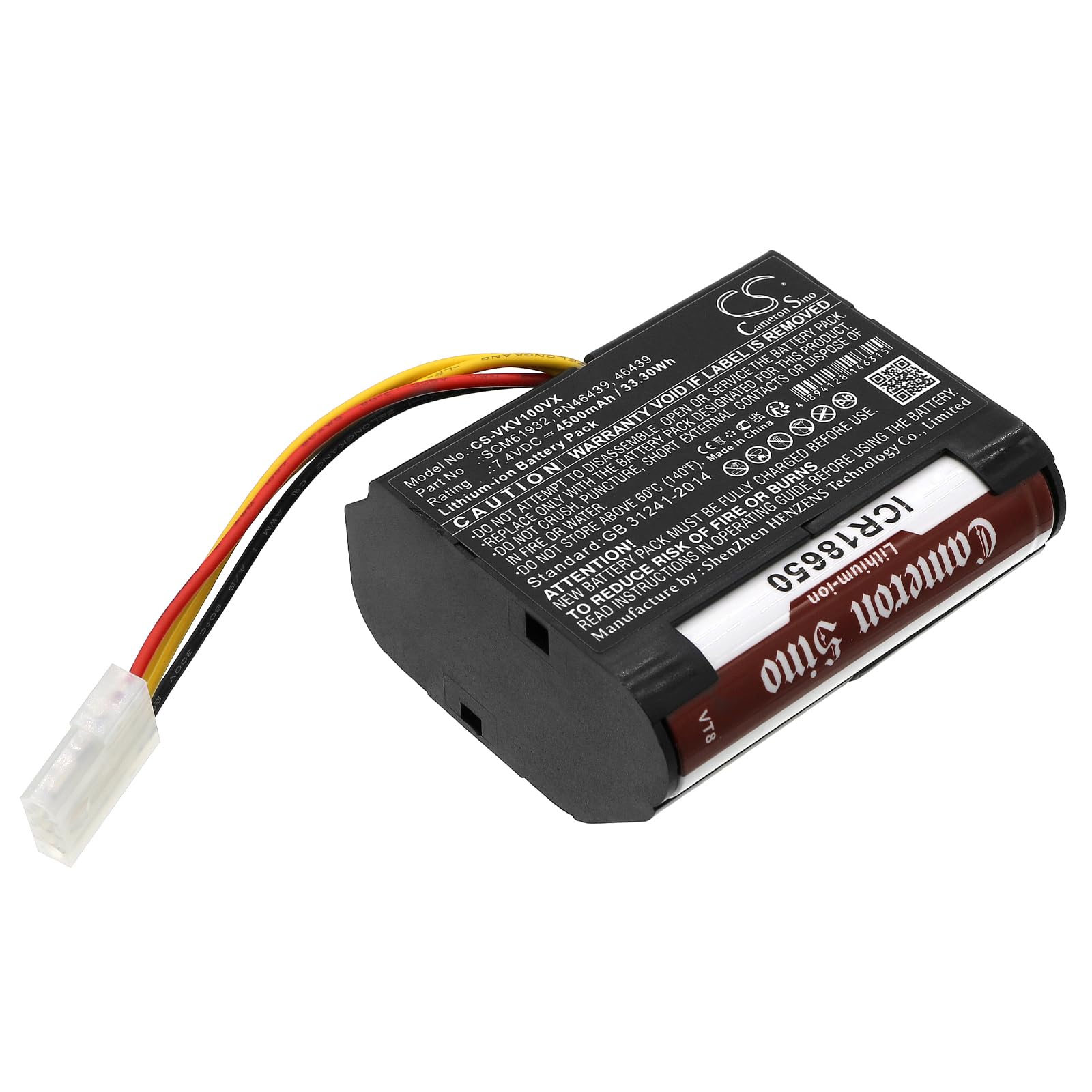 Techtek Batteria 4500mAh per Vorwerk Kobold VR100