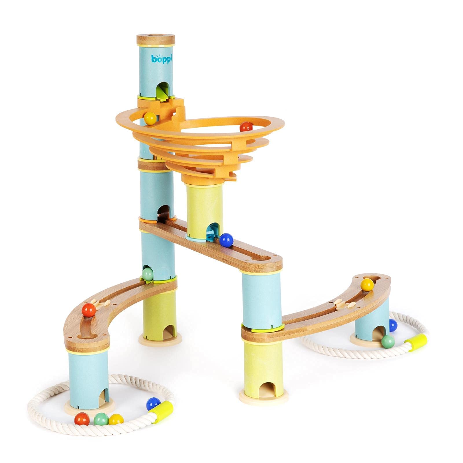 Boppi - Pista Biglie in Legno per Bambini (48 pz)