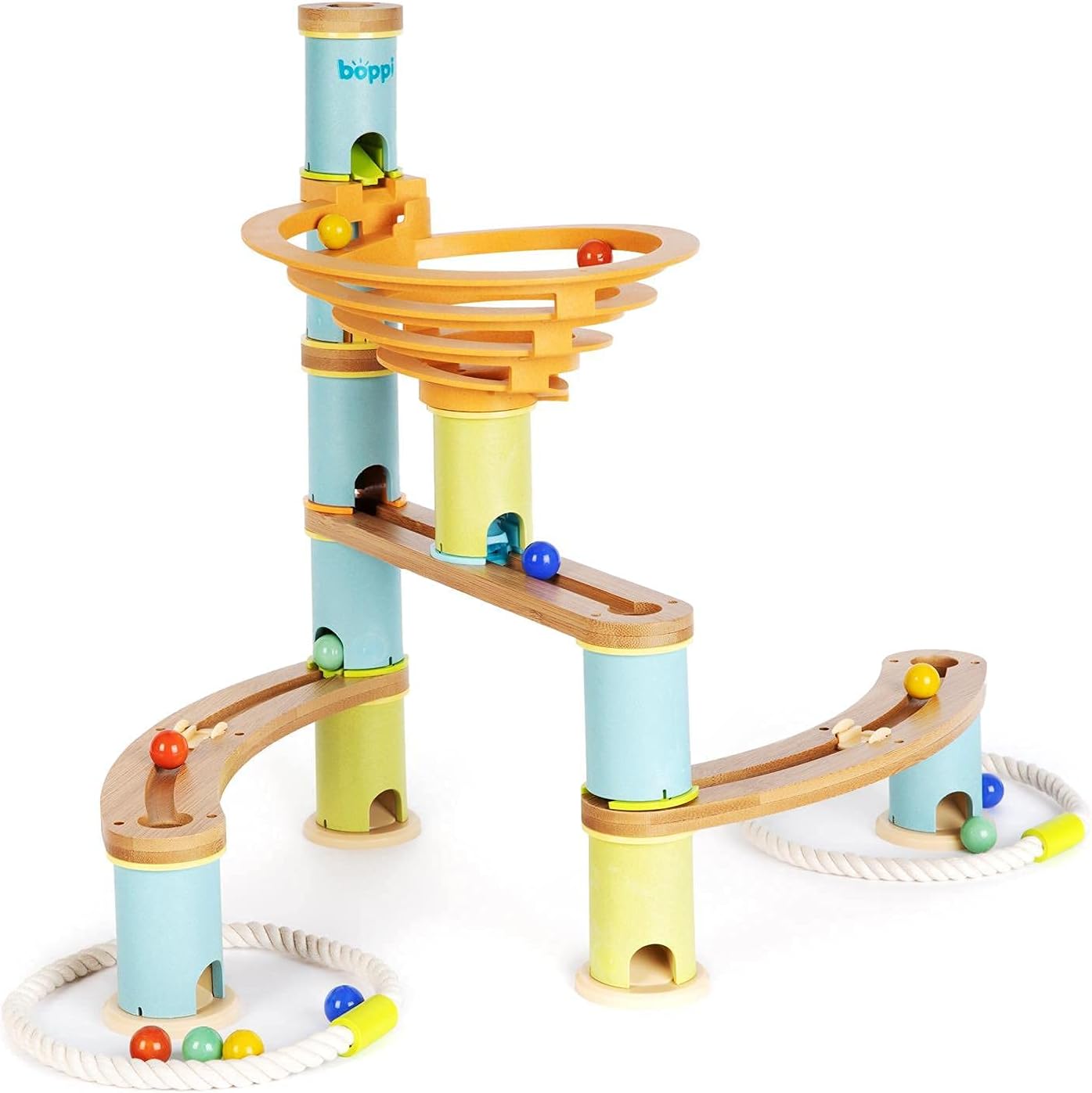 Boppi - Pista Biglie in Legno per Bambini (48 pz) - immagine 1