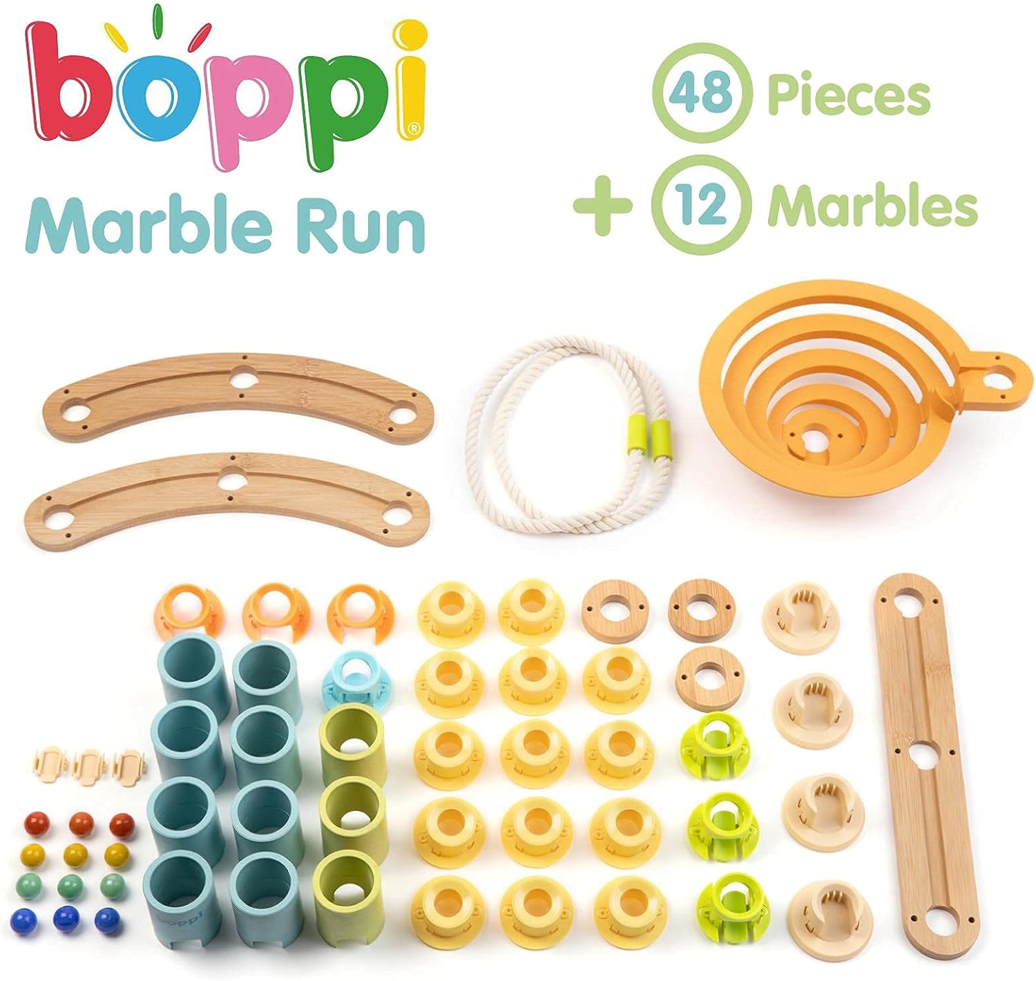 Boppi - Pista Biglie in Legno per Bambini (48 pz) - immagine 5