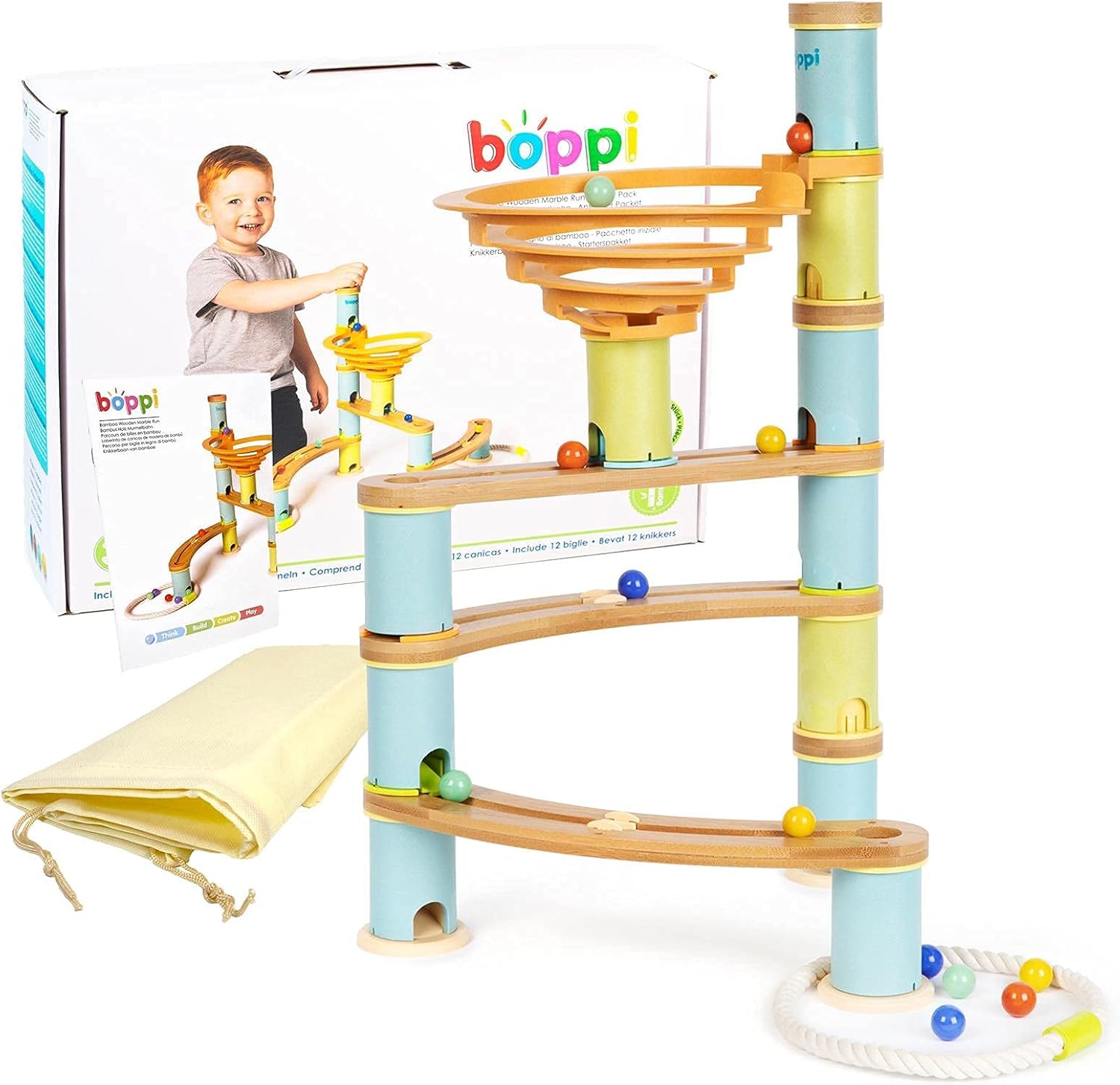 Boppi - Pista Biglie in Legno per Bambini (48 pz) - immagine 6