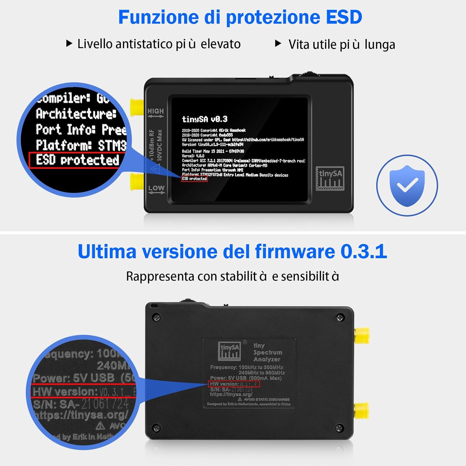 AURSINC Tinysa Analizzatore di Spettro Portatile - immagine 3